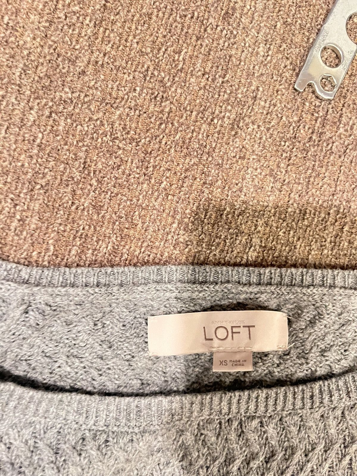 Loft Loft was grey cable ribbed sweater Size XS / US 0-2 / IT 36-38 - 4 Thumbnail