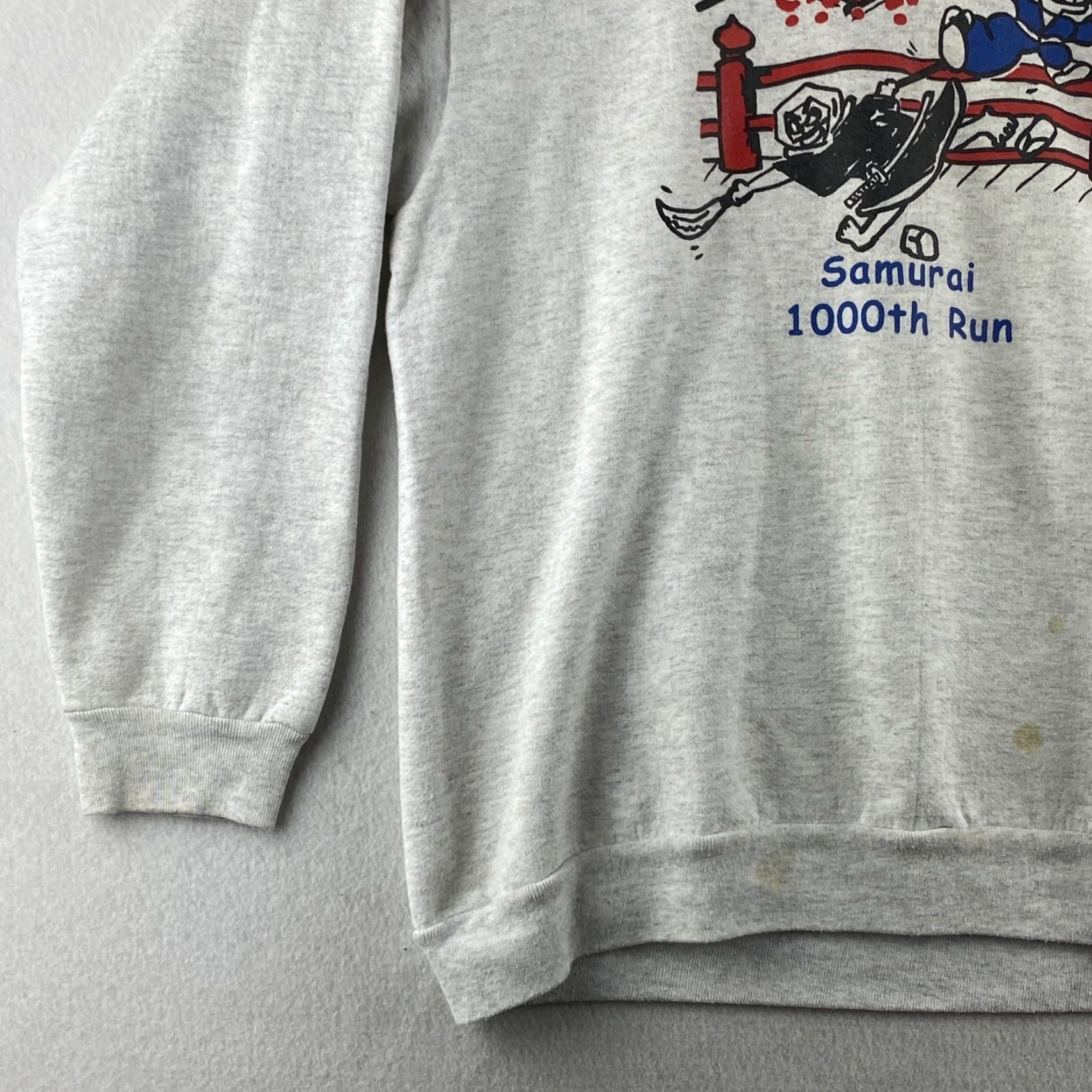 Vintage VINTAGE Cal Cru Sweater Mens Large Gray 90s USA Made Double Side Samurai Run Crew Neck Pullover Size US L / EU 52-54 / 3 - 4 Thumbnail