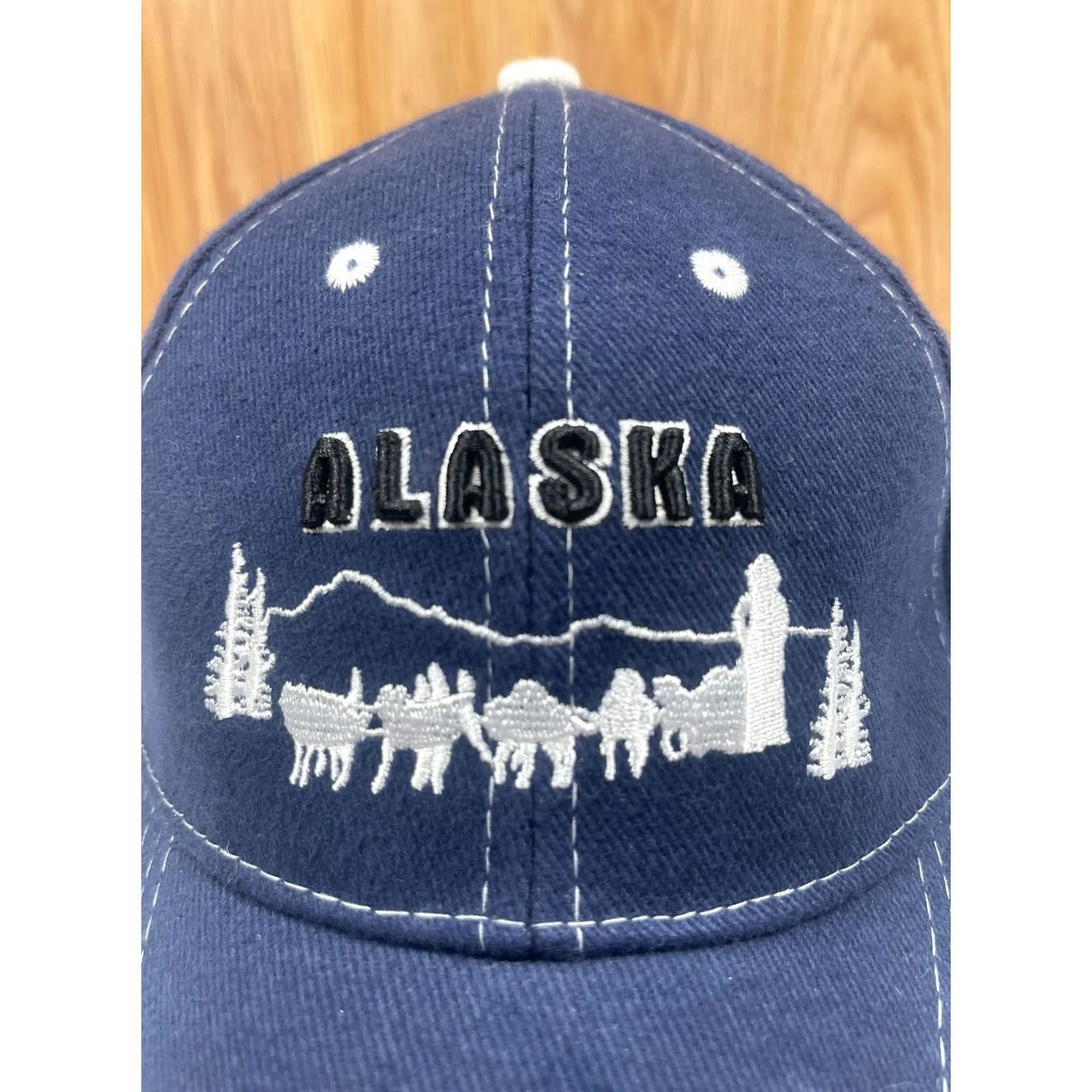 Vintage Alaska Blue Adjustable StrapBack Baseball Hat Cap One Size Fits Most Unisex Adults Baseball Cap Size ONE SIZE - 3 Thumbnail