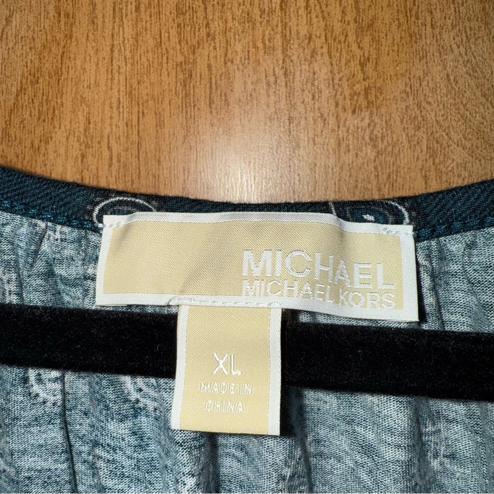 Michael Kors Michael Kors XL Paisley Women's Blue Patterned 3/4 Sleeve Size XL / US 12-14 / IT 48-50 - 3 Thumbnail