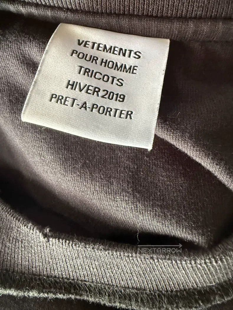 Vetements Vetements Distressed black-gray charcoal gray round neck T Size US M / EU 48-50 / 2 - 4 Thumbnail