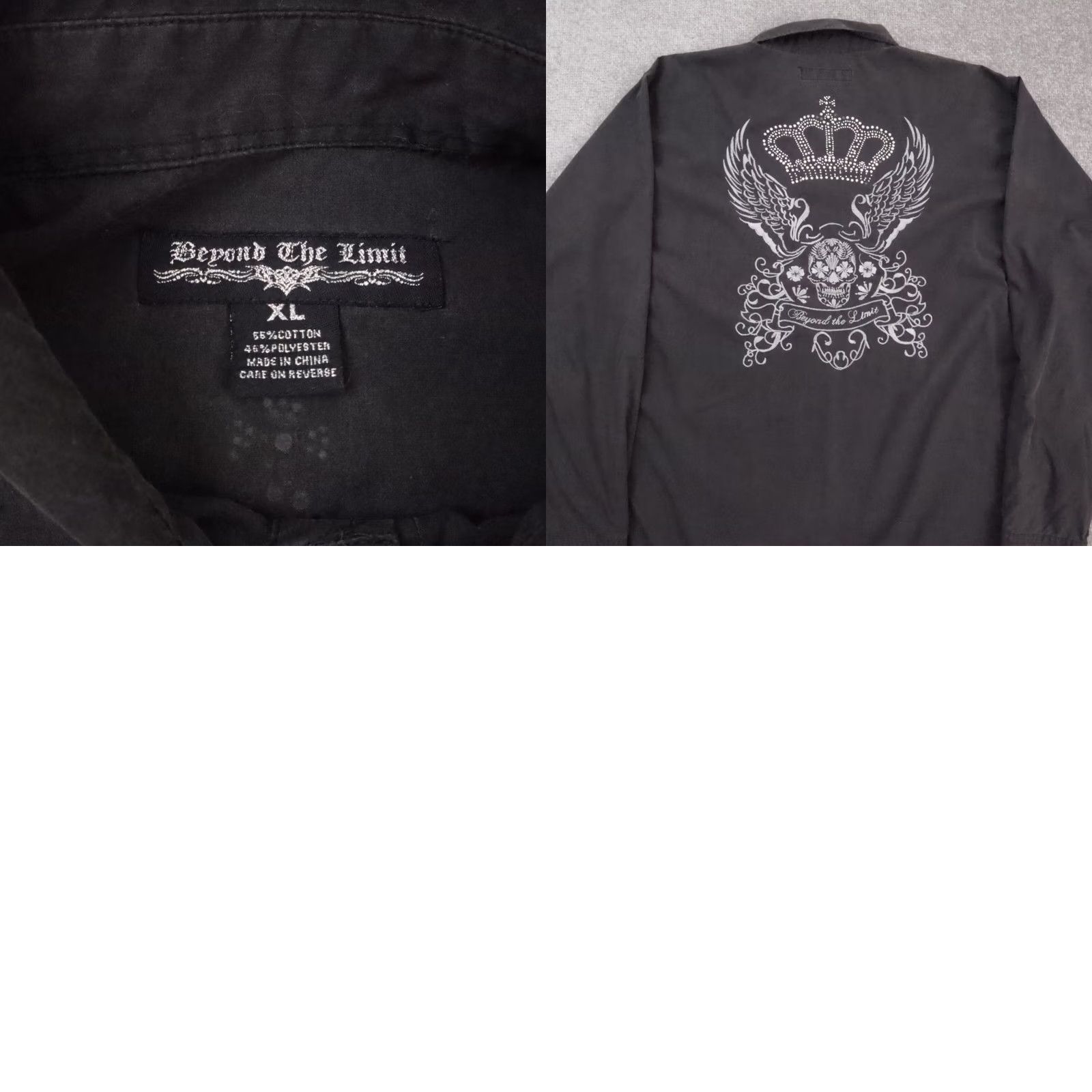 Vintage VINTAGE Beyond the Limit Skull Black Long Sleeve Collared Button Shirt XL Mens Size US XL / EU 56 / 4 - 8 Thumbnail