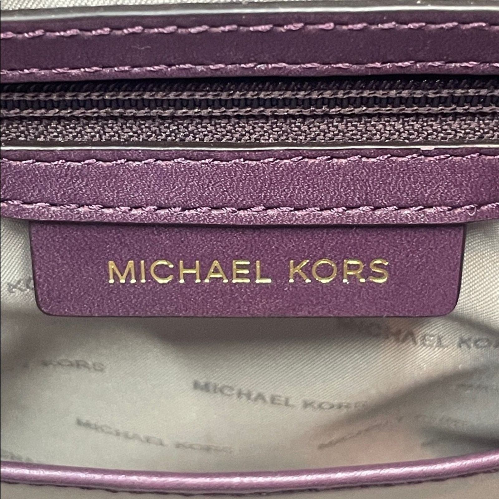 Michael Kors Michael Kors Hamilton Plum Leather Satchel Size ONE SIZE - 15 Thumbnail