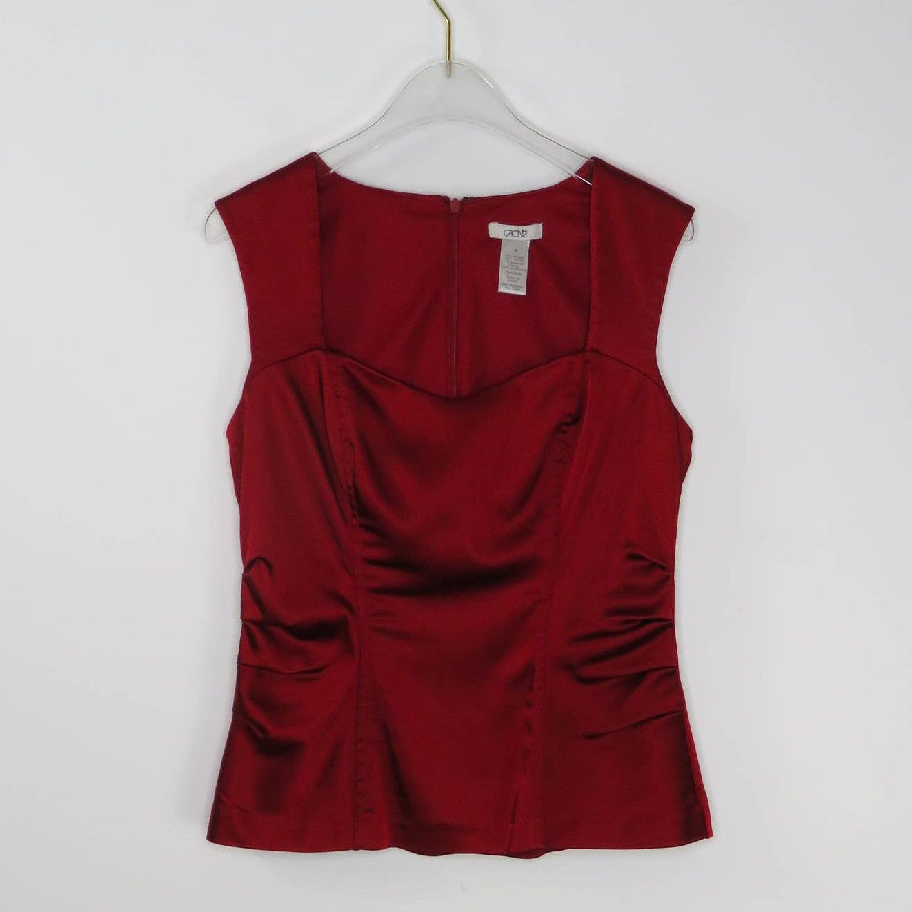 Vintage Caché Red Satin Sweetheart Blouse Sleeveless Y2k Size S / US 4 / IT 40 - 6 Thumbnail