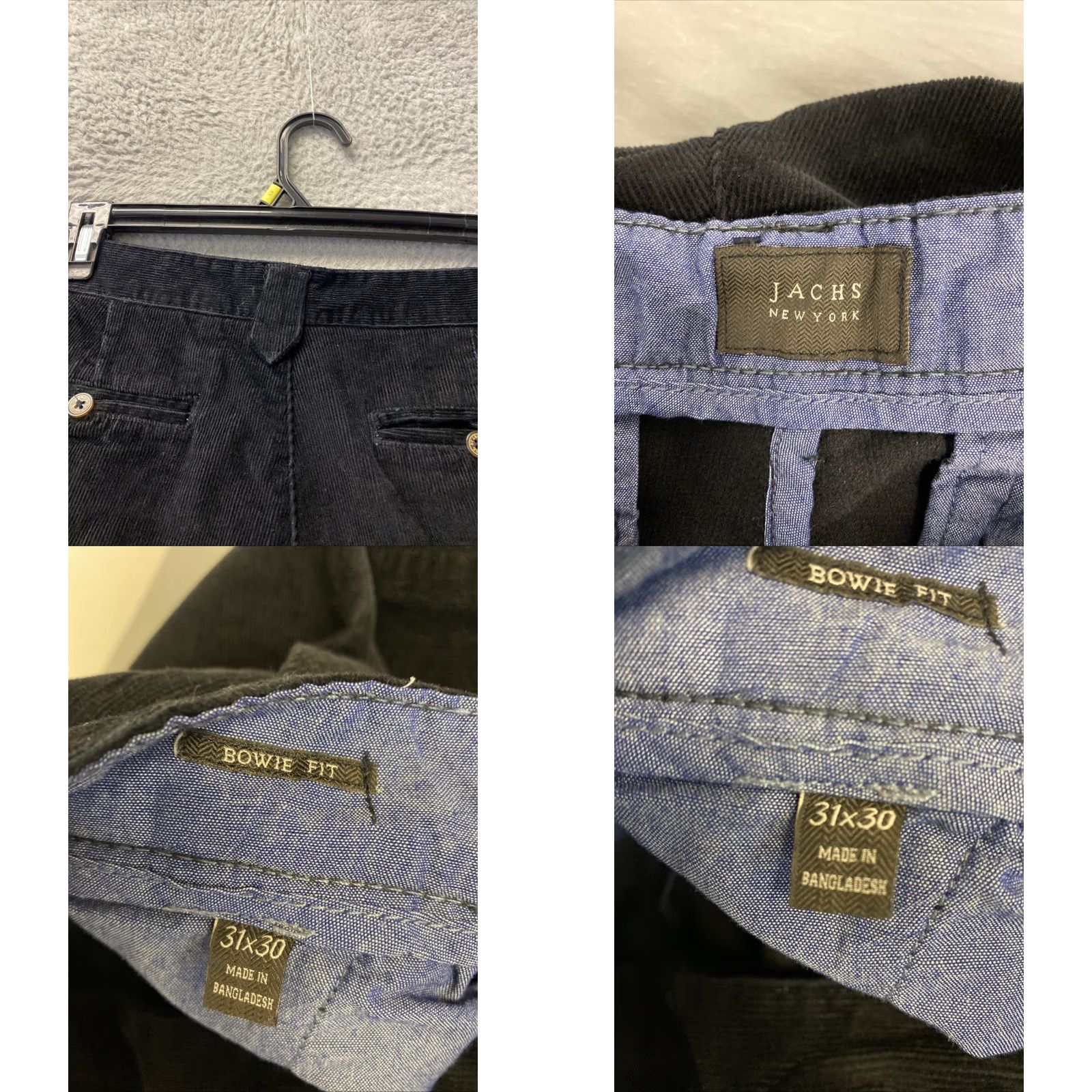 Vintage JACHS New York Pants Mens 32 Inseam 32 Black Corduroy Stretch Straight Cotton Blend Regular Size US 32 / EU 48 - 8 Thumbnail