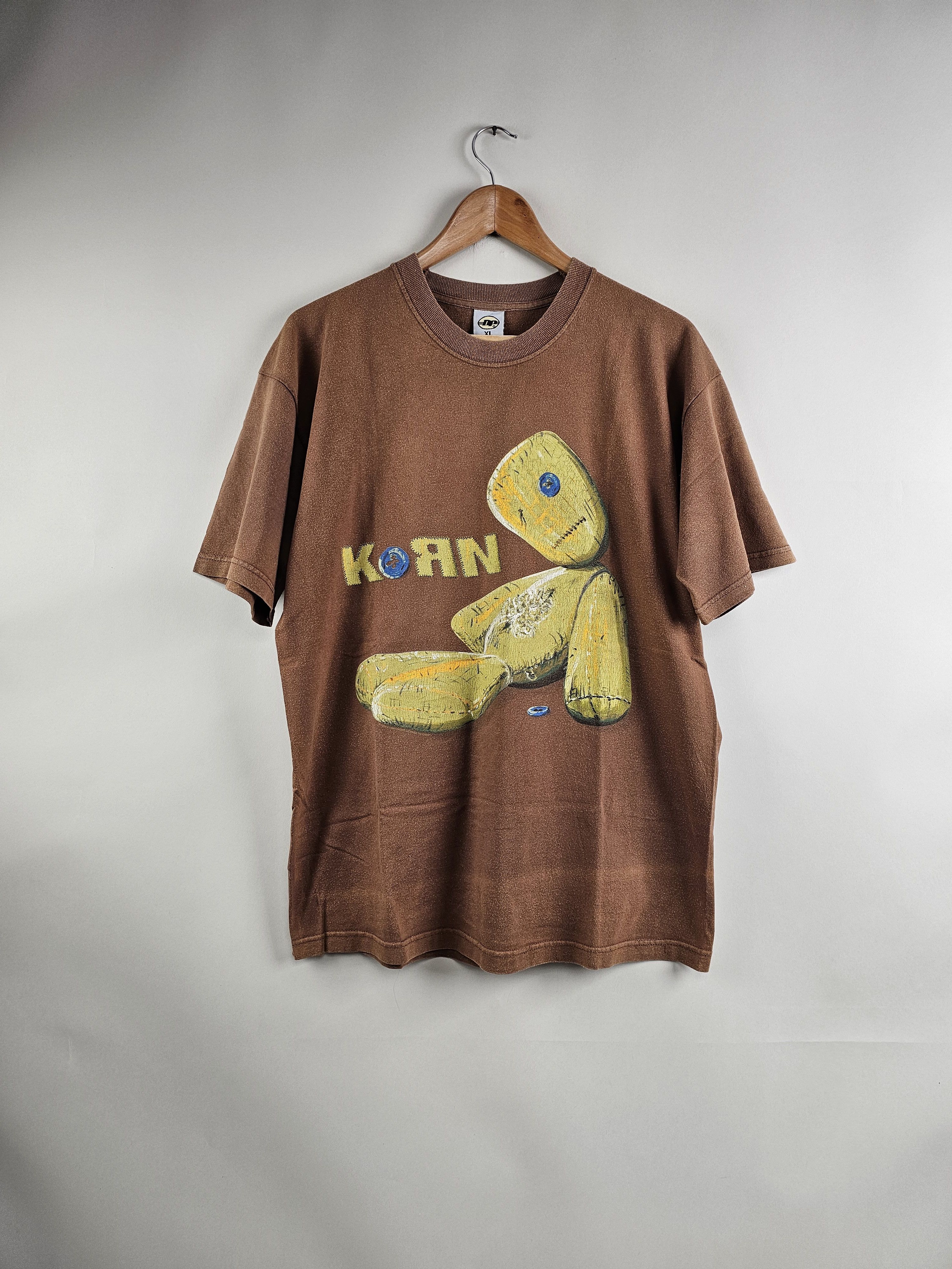 image of Band Tees x Rock Tees 1999 Korn Issues 90's XL 21.5" 28.5" in Maroon, Men's