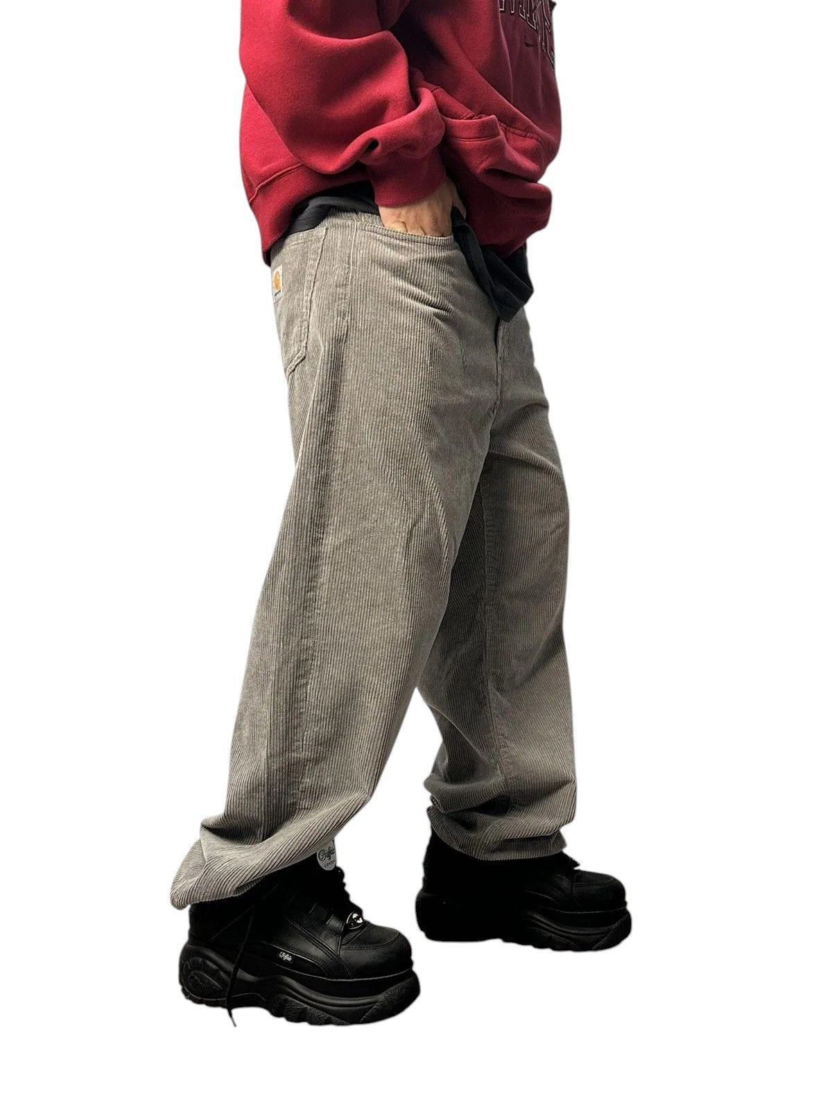 Carhartt Wip Vintage Y2K Carhartt Velvet Cargo Pants Baggy Double Knee Size US 31 - 5 Thumbnail
