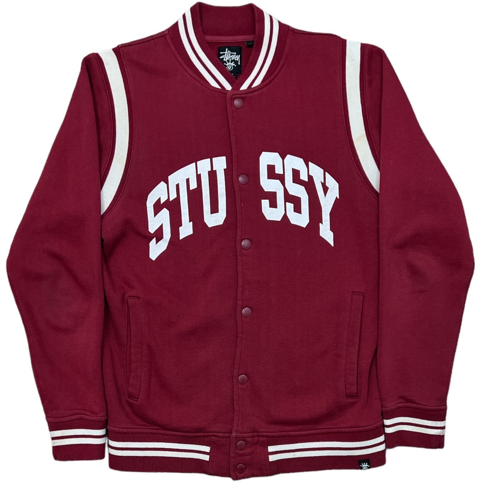 image of Vintage Stussy Spellout Varsity in Red, Men's (Size Small)