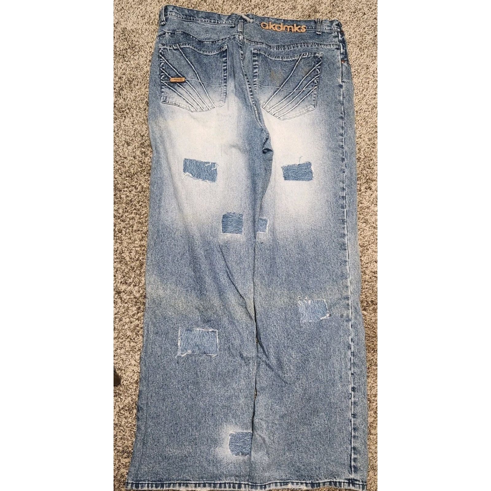 Akademiks VINTAGE Akademiks Jeans Men 42x32 Blue Denim Patches Skater Hip Hop Baggy Grunge Jeans Size US 42 / EU 58 - 2 Thumbnail