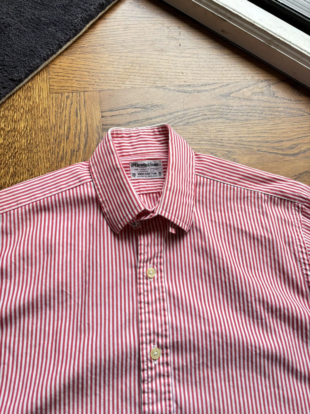 T.M. Lewin × Vintage 1960s T.M. Lewin & Sons Oxford Shirt Vintage England Stripe Size 38R - 3 Thumbnail