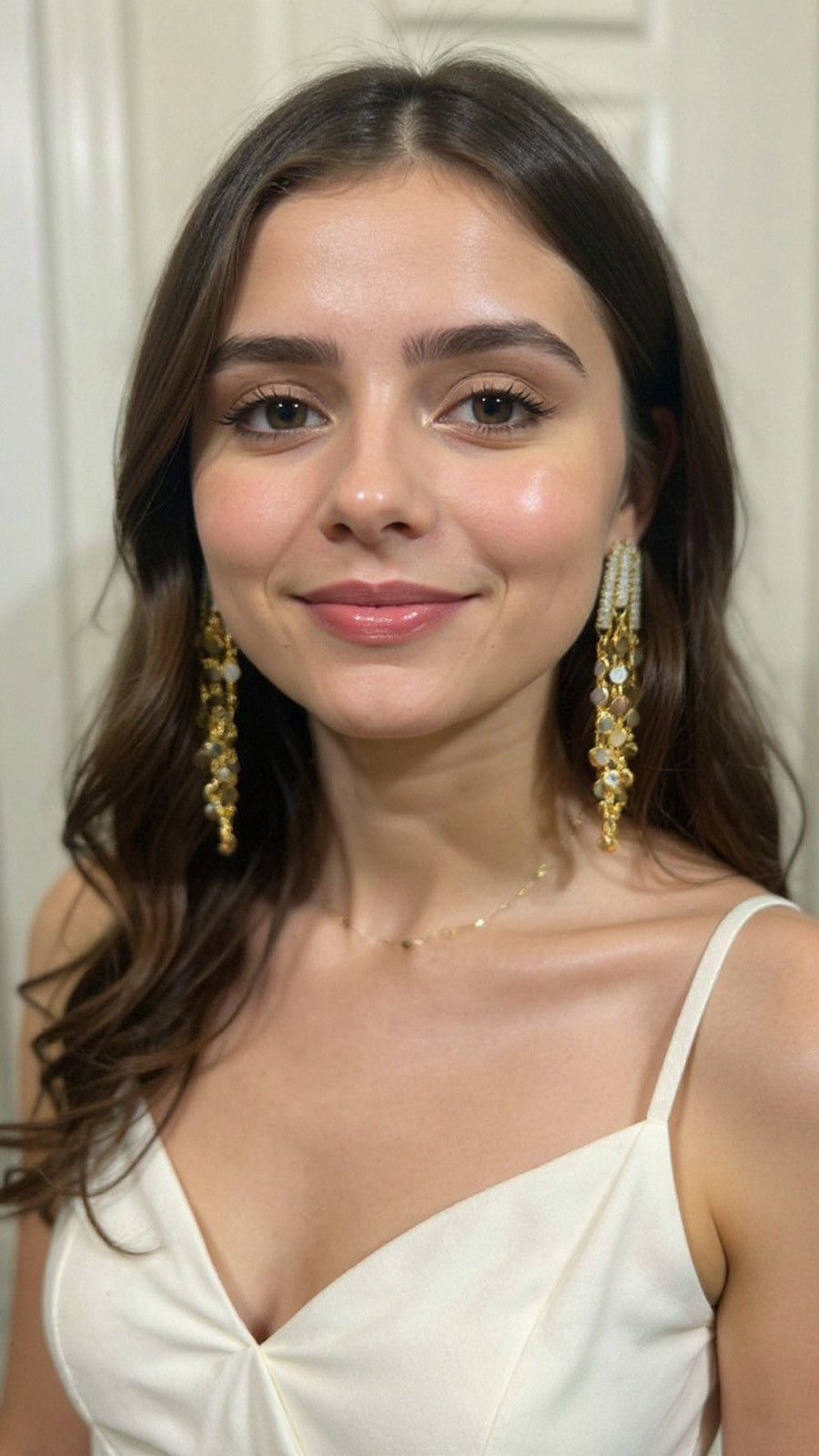 Other Anti Tarnish Golden Statement Dangler Earrings Size ONE SIZE - 1 Thumbnail