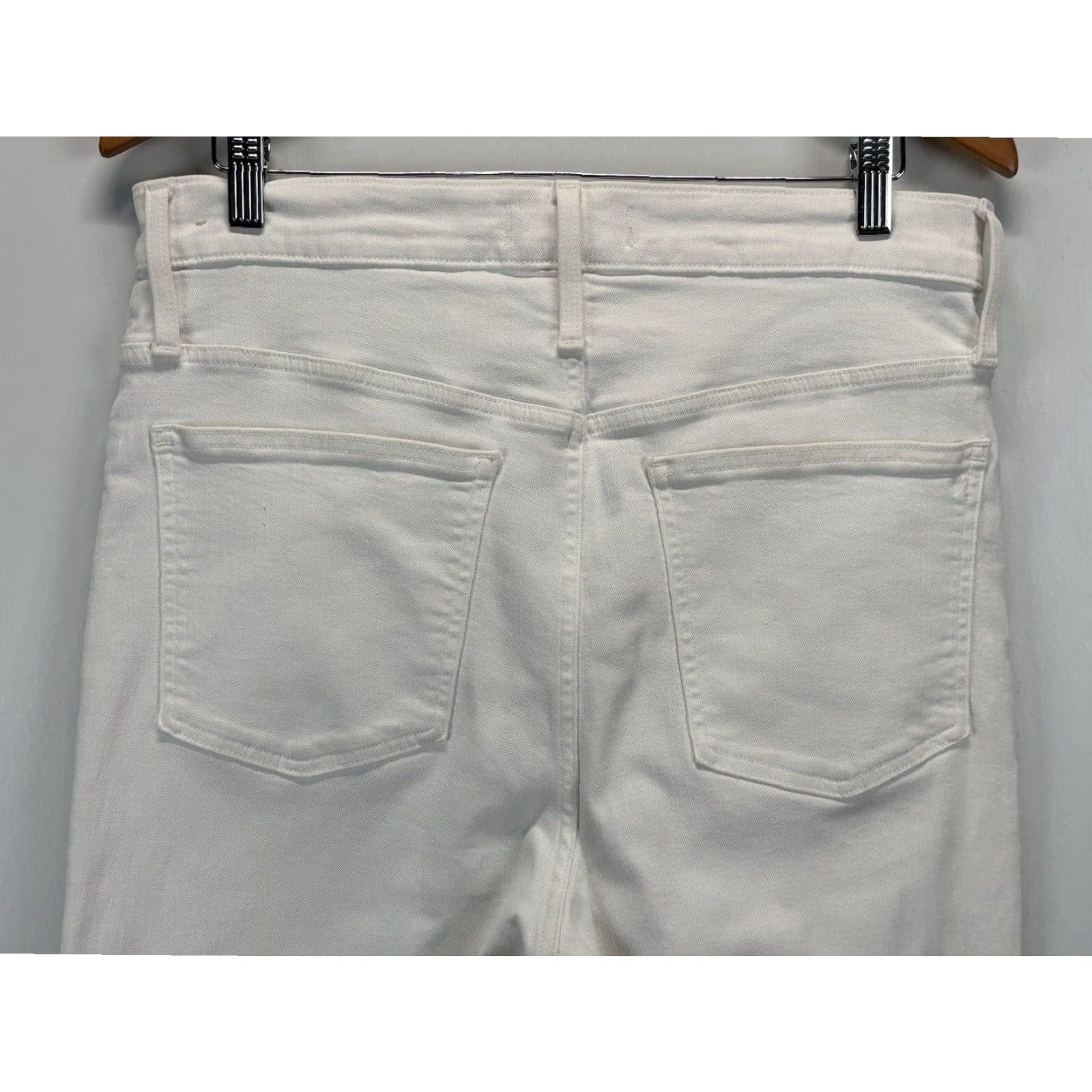 Madewell VINTAGE Madewell Women's Cropped Jeans Sz 31 Ivory Cotton Blend Raw Hem Size 24" / US 00 / IT 34 - 4 Thumbnail
