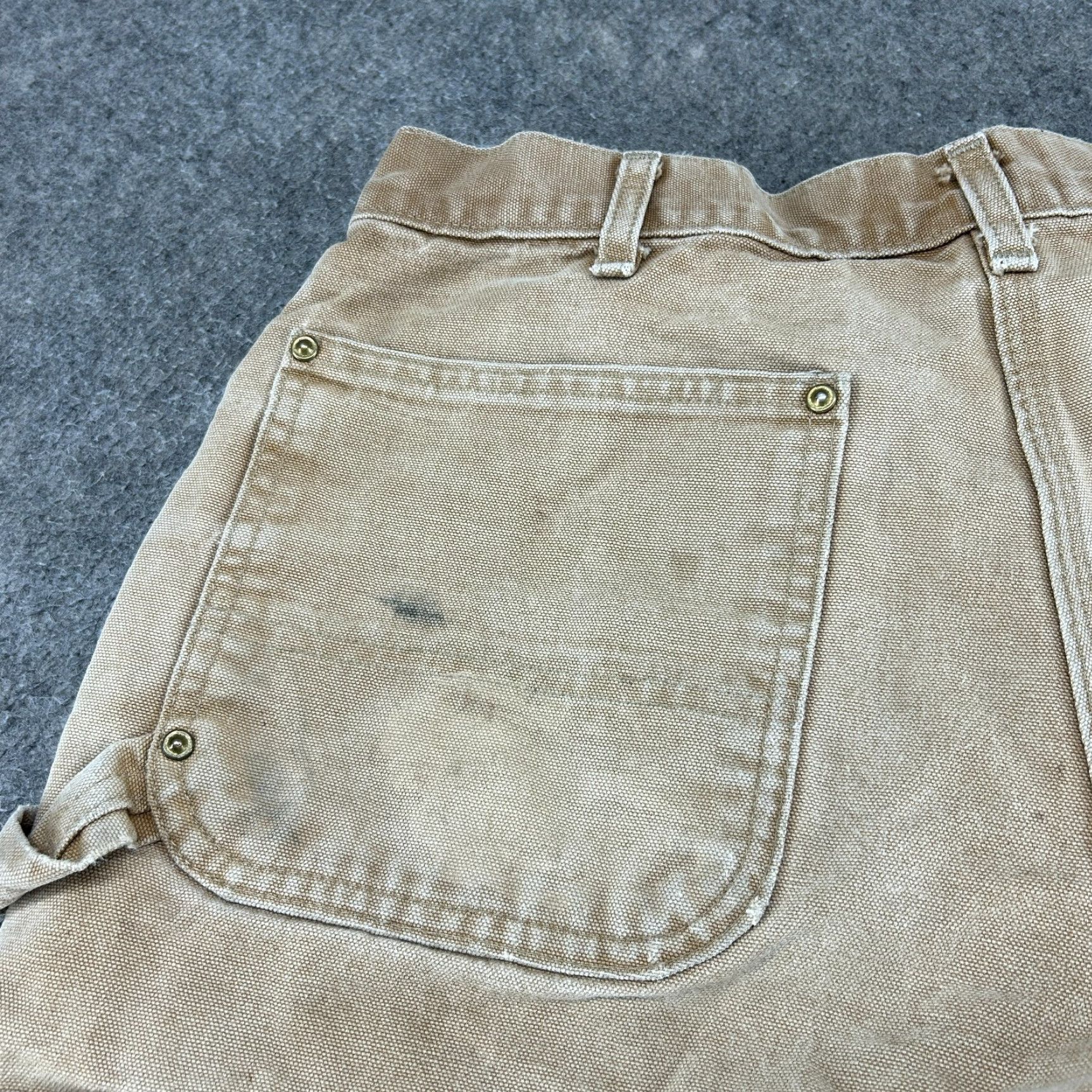 Carhartt VINTAGE Carhartt Jeans Mens 33x28 Brown Tan Carpenter Double Knee Loose Fit USA 90s Comfort Pockets Straight Seasonal Mens Size US 33 - 3 Thumbnail