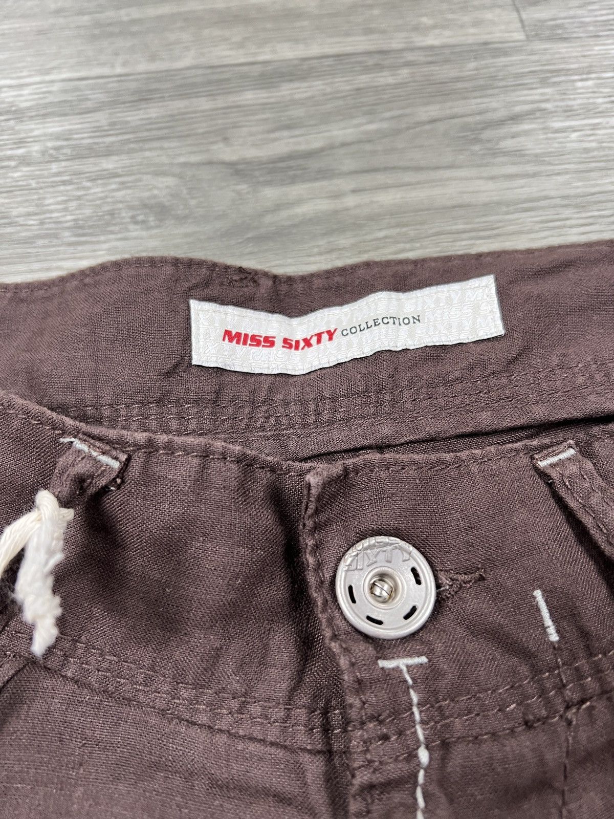 Miss Sixty MISS SIXTY BROWN LINEN PANTS WOMEN’S SIZE 26 Size 26" / US 2 / IT 38 - 4 Thumbnail