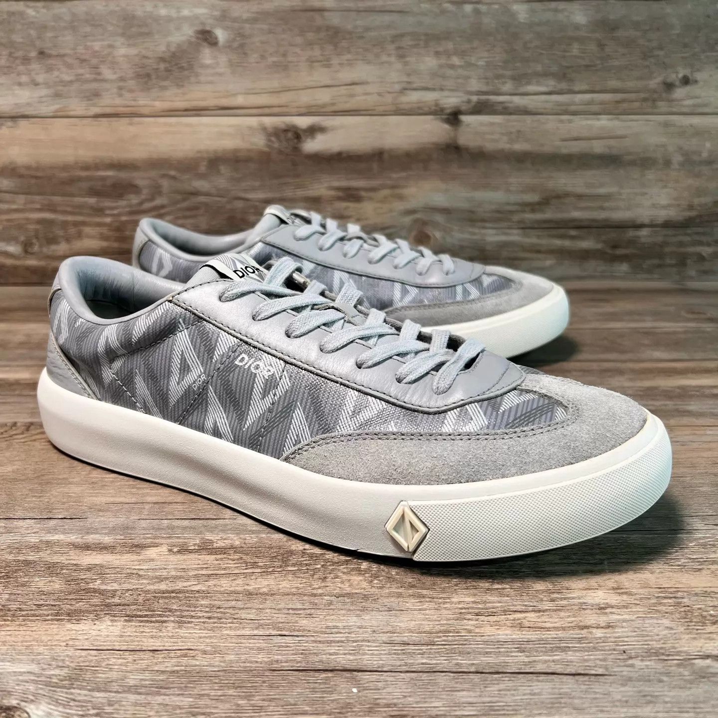 Dior DIOR B101 Low Top Sneaker Gray/White Houndstooth 44 Size US 11 / EU 44 - 2 Thumbnail