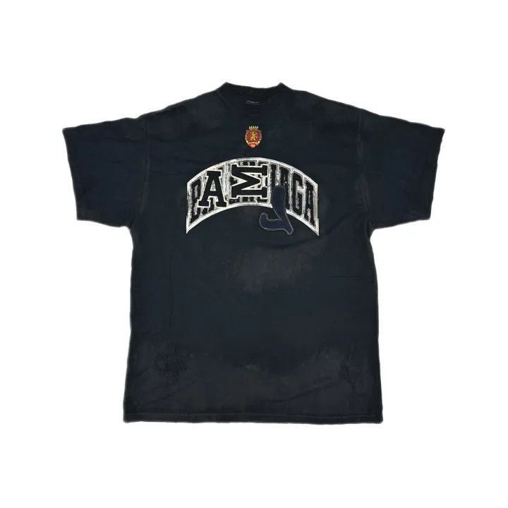 Balenciaga Balenciaga Balenciaga Black Embroidered Logo Short Sleeve Size US M / EU 48-50 / 2 - 2 Thumbnail