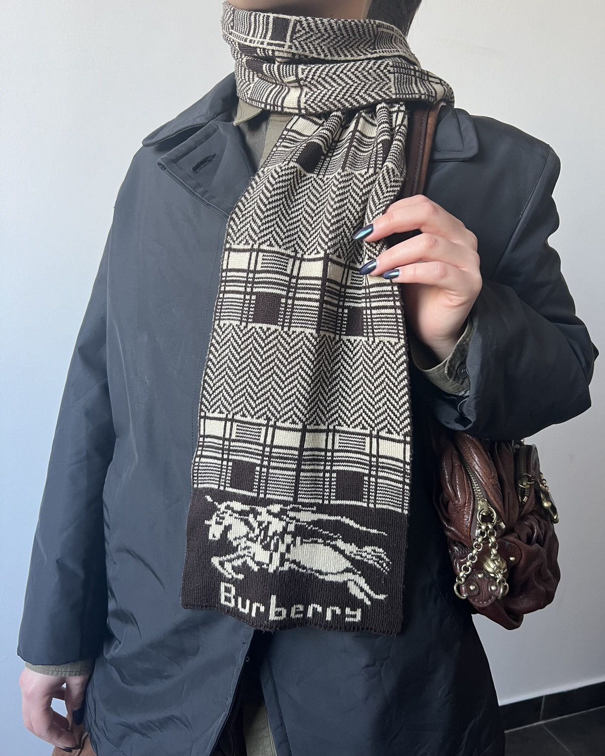 Burberry × Burberry Prorsum × Vintage Vintage 90s Burberry’s 2 Side Checked Scarf Wool Muffler Size ONE SIZE - 1 Thumbnail