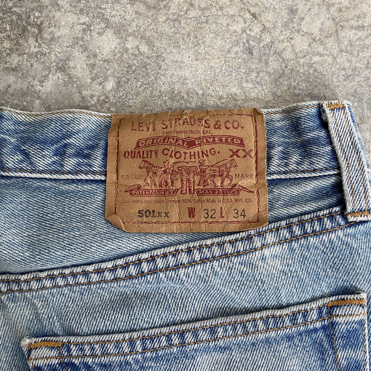 Levi's Size 31x30.5 VTG 90’s Levis 501xx Light Blue Jeans Size US 31 - 22 Thumbnail