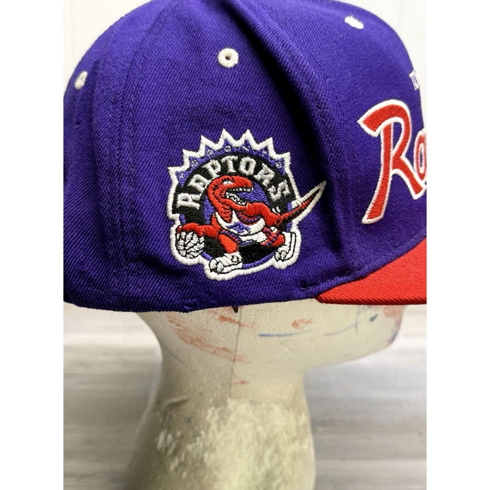 Mitchell & Ness MITCHELL & NESS NBA Toronto Raptors Team Script Snapback Hat Purple Red Mens OSFA Cap Size ONE SIZE - 5 Thumbnail