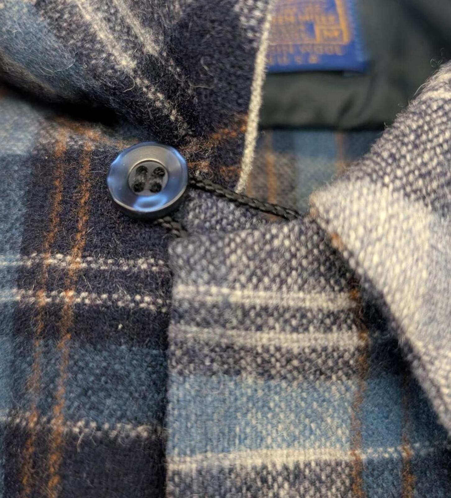 Pendleton Vintage 60s Pendleton Blue and Black Loop Collar Wool Shirt Size US M / EU 48-50 / 2 - 4 Thumbnail