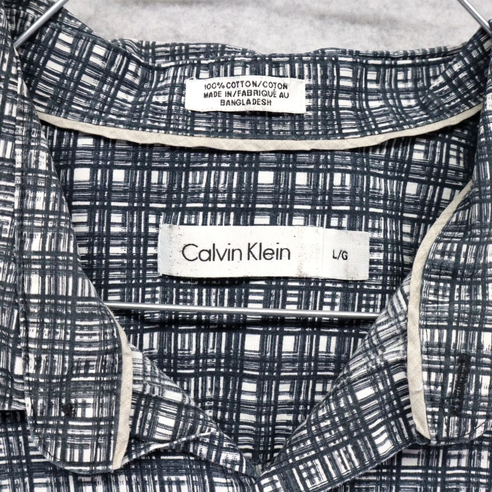 Calvin Klein Calvin Klein Shirt Mens Large Casual Cotton Button-Up Gray Plaid Short Sleeve Size US L / EU 52-54 / 3 - 4 Thumbnail