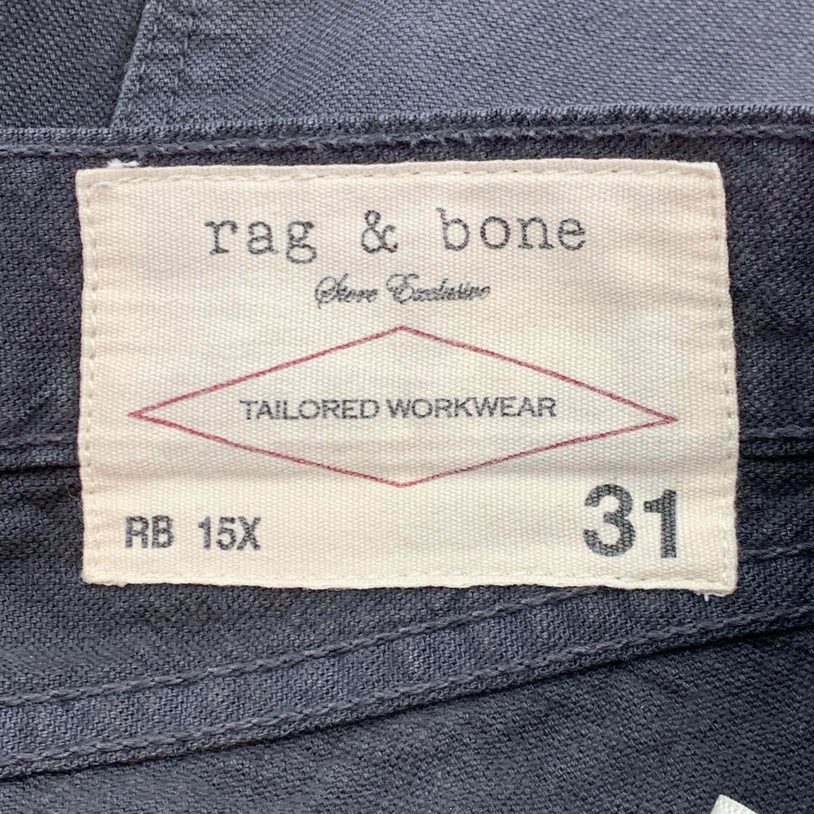 Rag & Bone Rag & Bone Jeans Slim Fit Straight Leg Charcoal Gray Denim Size US 31 - 3 Thumbnail