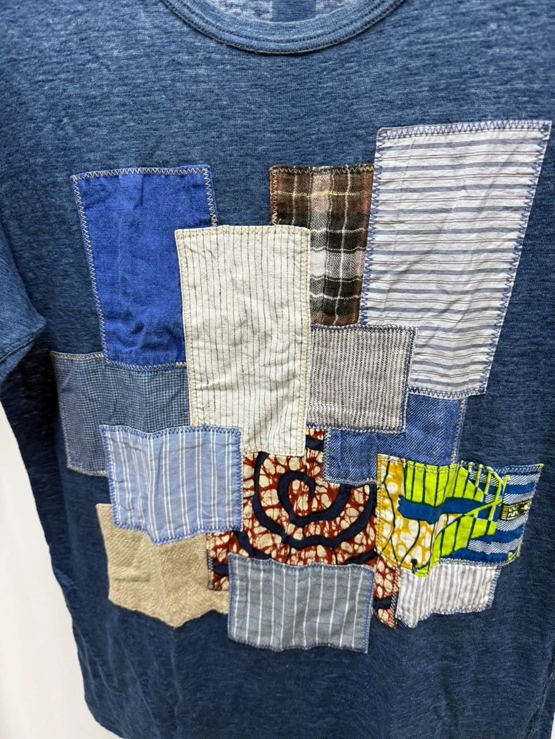 Junya Watanabe Junya watanabe Blue-dyed patchwork patch short sleeves 2502 Size US M / EU 48-50 / 2 - 2 Thumbnail