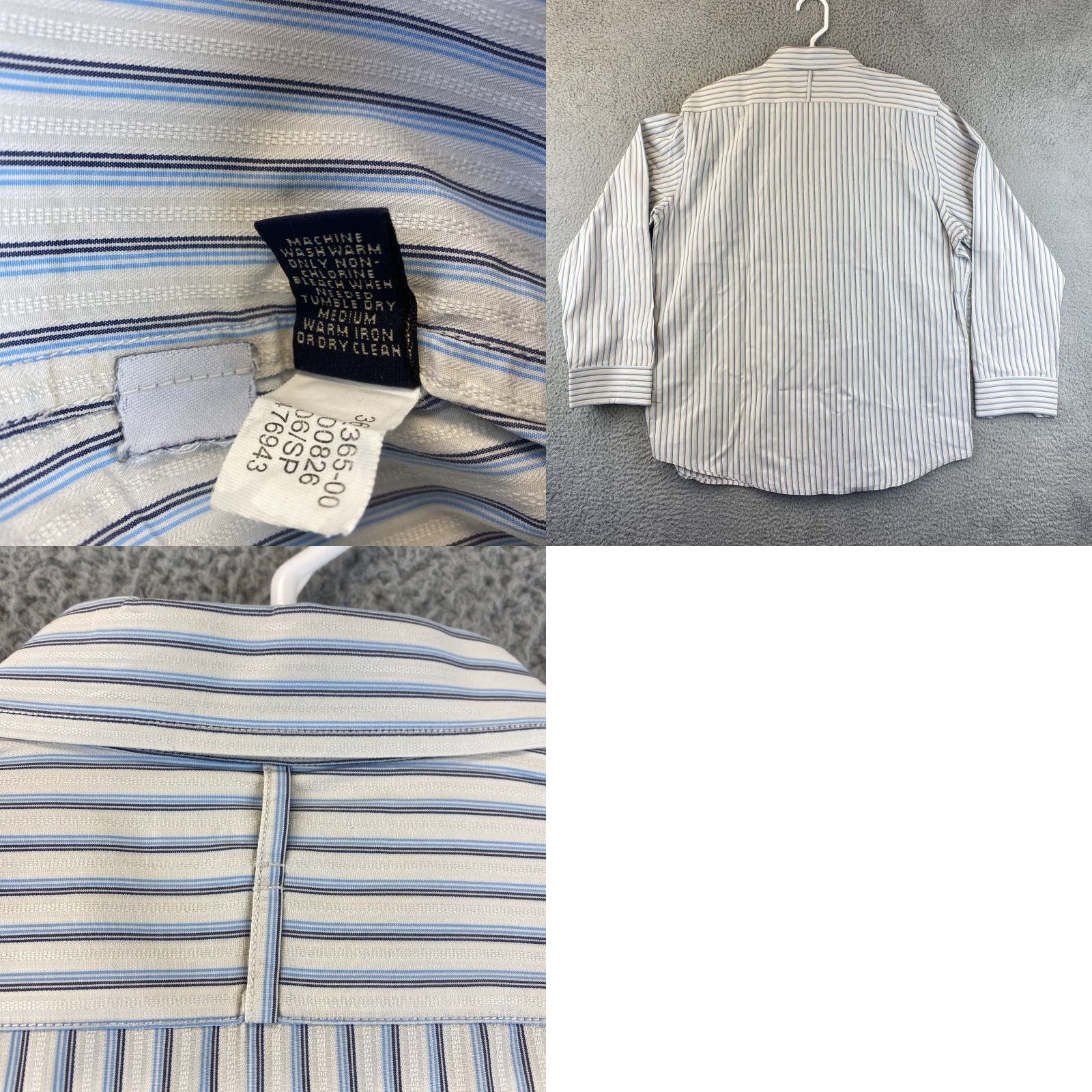 Banana Republic Banana Republic Dress Shirt Men L Cotton Beige Striped/87-56 Standard Cuff Point Collar, Classic Fit, 100% Cotton, Regular, Long Sleeve Size 42R - 8 Thumbnail