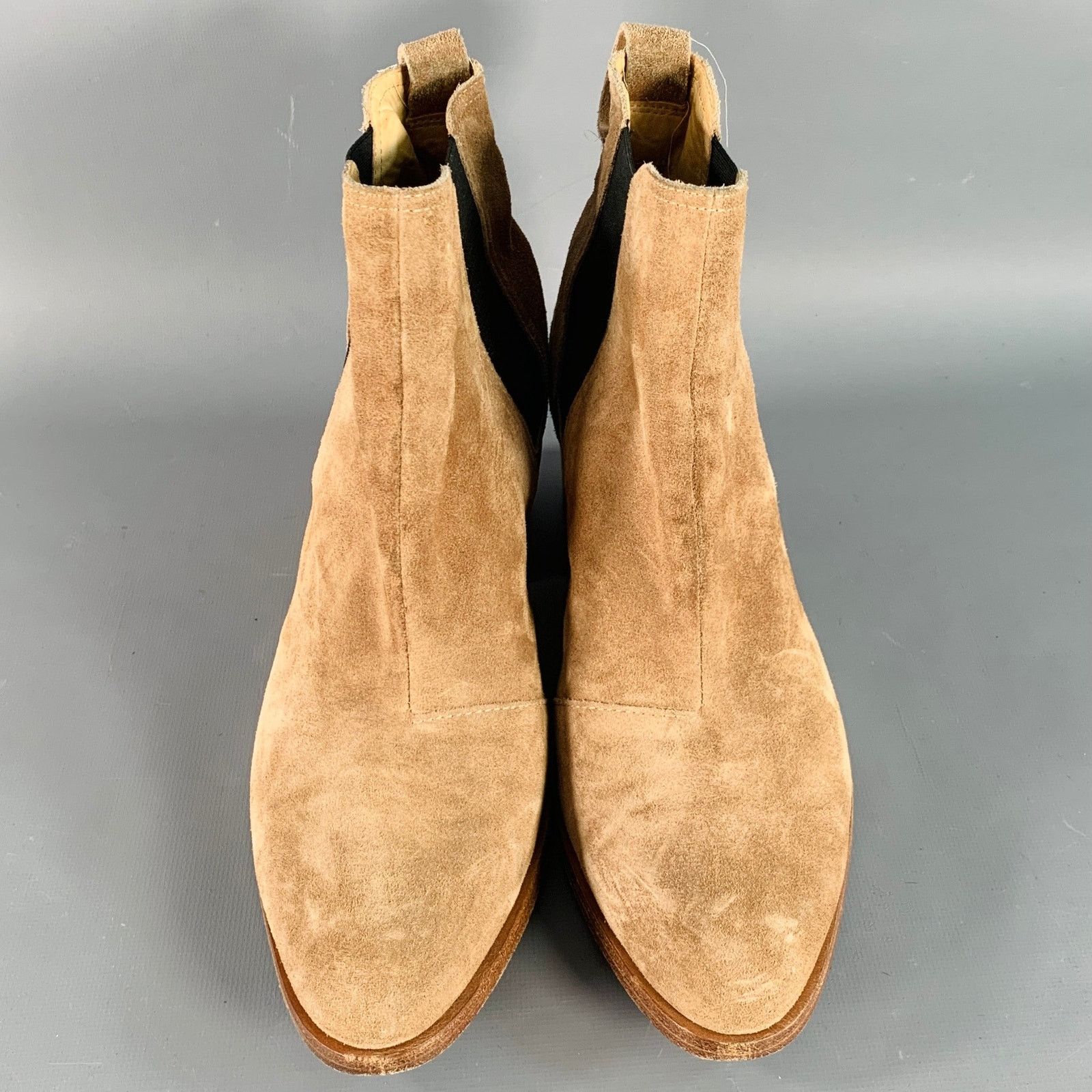 Rag & Bone RAG & BONE 9 Camel Suede Stacked Heel Chelsea Ankle Boots Size US 9 / IT 39 - 4 Thumbnail