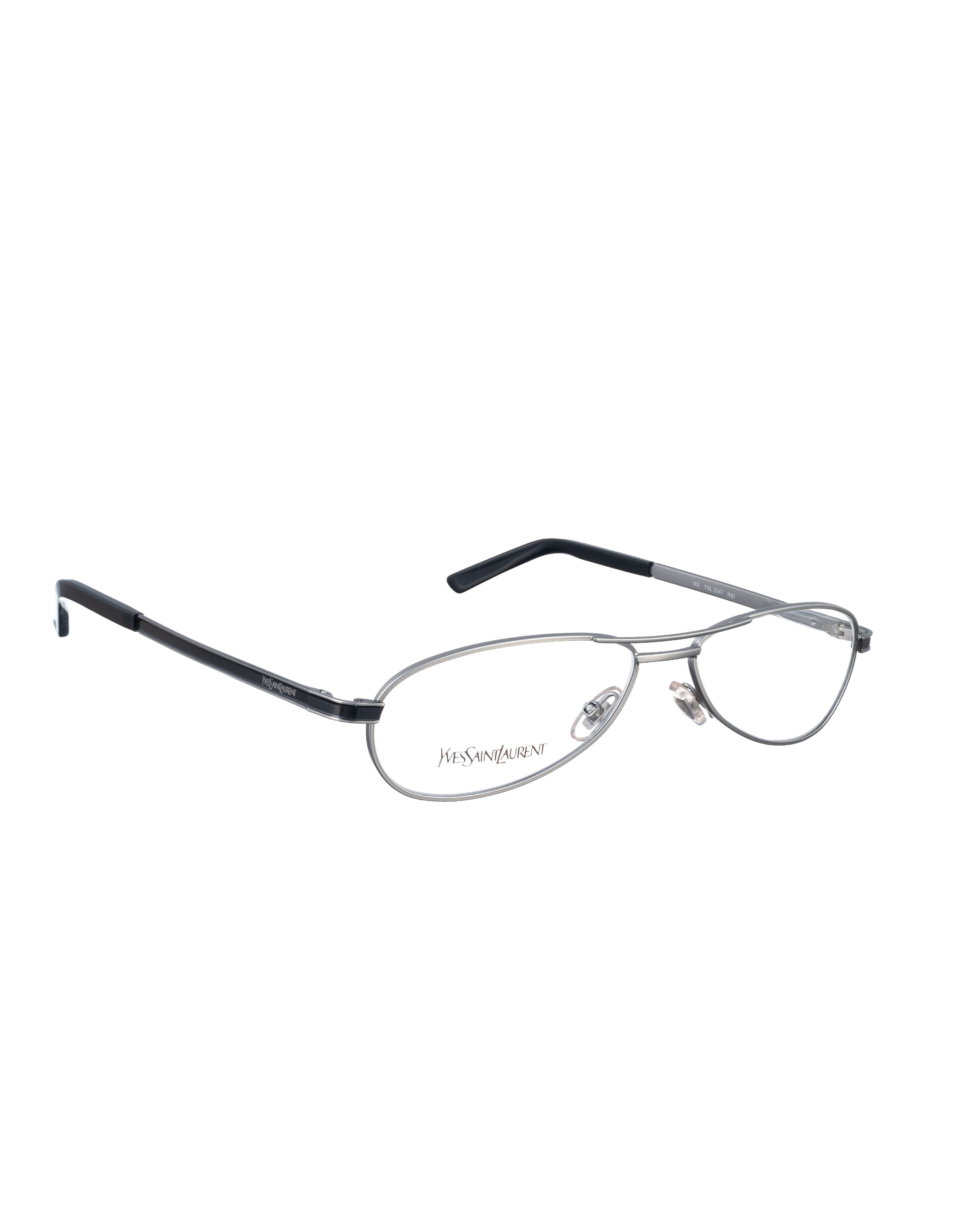 Yves Saint Laurent Yves Saint Laurent 00s Silver Matte Aviator Glasses Size ONE SIZE - 2 Thumbnail