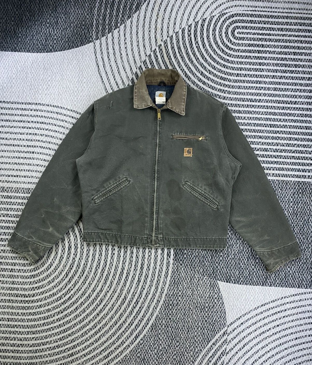 Carhartt Vintage Carhartt Detroit Jacket Faded Moss Green J97 MOS Size US L / EU 52-54 / 3 - 1 Thumbnail