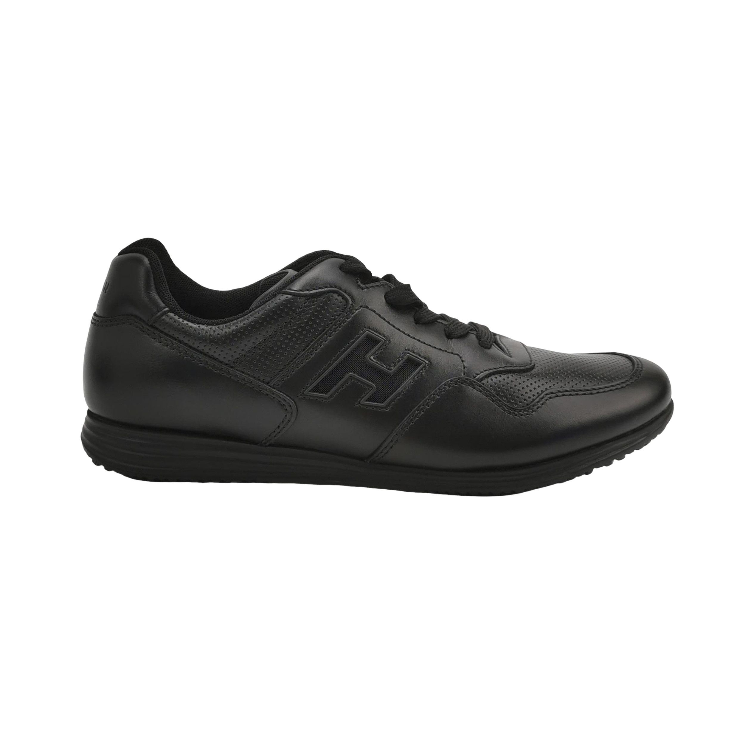 Hogan Hogan Black Leather Low-Top Sneakers EU 41 Size US 8 / EU 41 - 1 Thumbnail