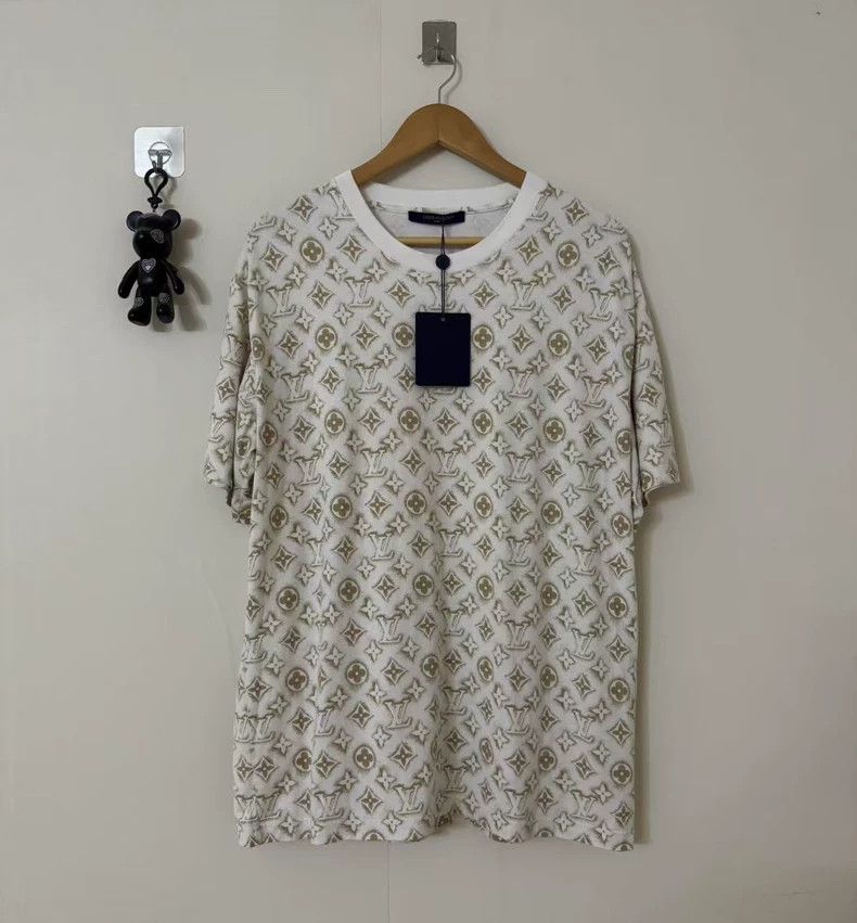 Louis Vuitton Beige presbyopic full print short sleeve