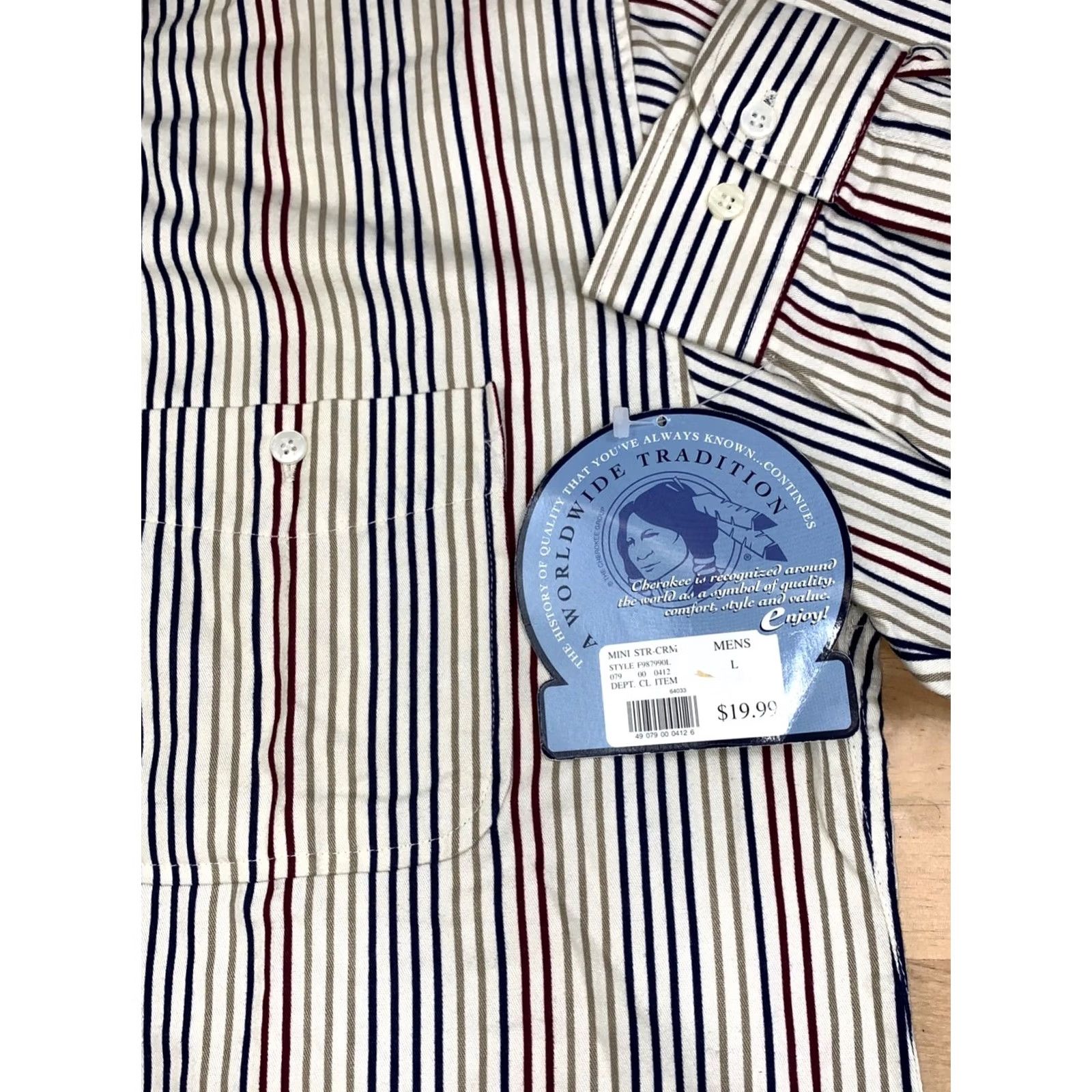 Cherokee VINTAGE Cherokee Button-Up Shirt Men L Striped Long Sleeve Casual Shirt Size US L / EU 52-54 / 3 - 5 Thumbnail