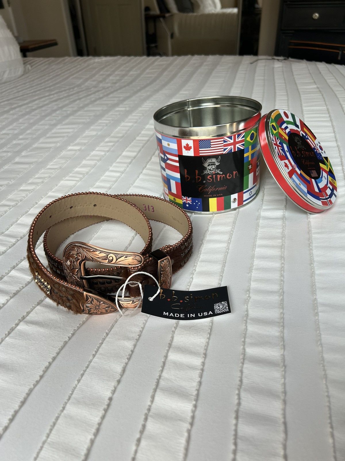B.B. Simon B.B Simon Brown/Bronze Pony hair belt Size ONE SIZE - 1 Thumbnail