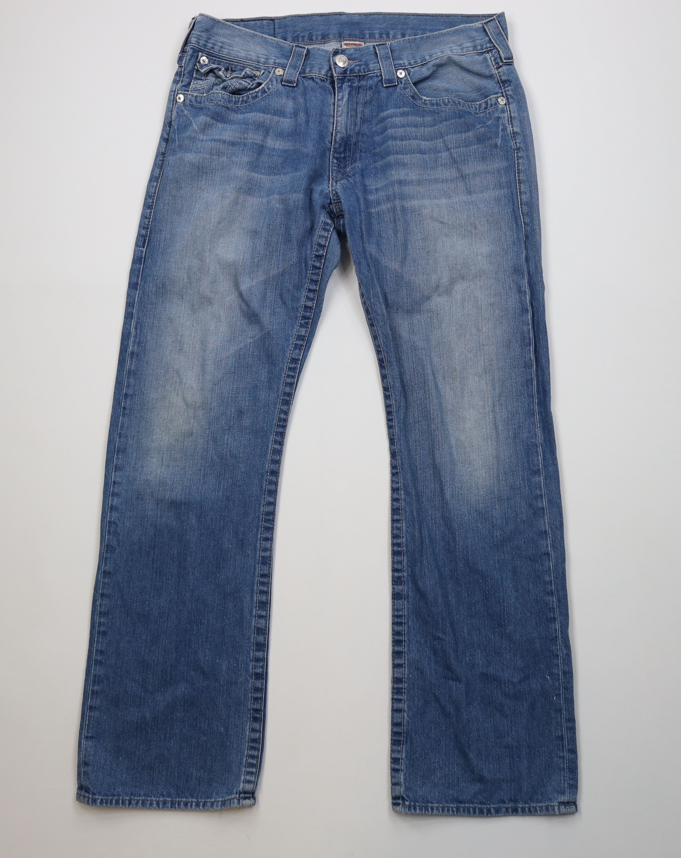 True Religion Vintage True Religion Stitch Straight Wide Leg Jeans USA Size US 36 / EU 52 - 1 Thumbnail