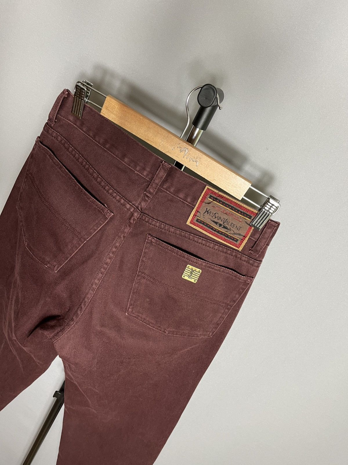 Yves Saint Laurent yves saint laurent denim brown burgundy vintage 90s 30x34 Size US 30 / EU 46 - 6 Thumbnail