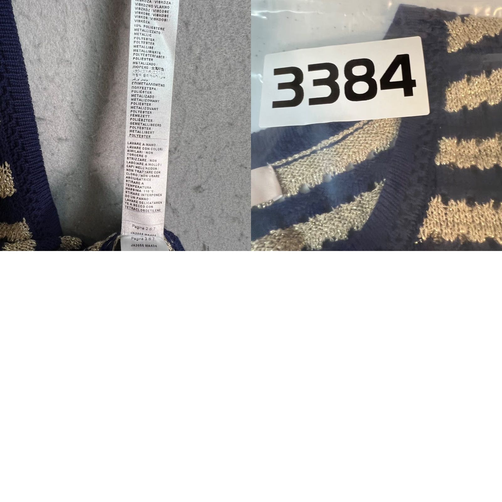 Liu Jo VINTAGE Liu Jo Milano Womens Tank Top Shirt Adult Medium Blue Gold Striped Cotton Metallic Thread Women M Blue Striped 90s Concert Style Mens Womens? Size M / US 6-8 / IT 42-44 - 8 Thumbnail