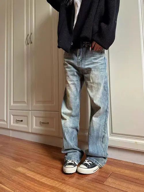 VIBE Vintage street Y2K electric print wide leg baggy jeans Size US 34 / EU 50 - 1 Thumbnail
