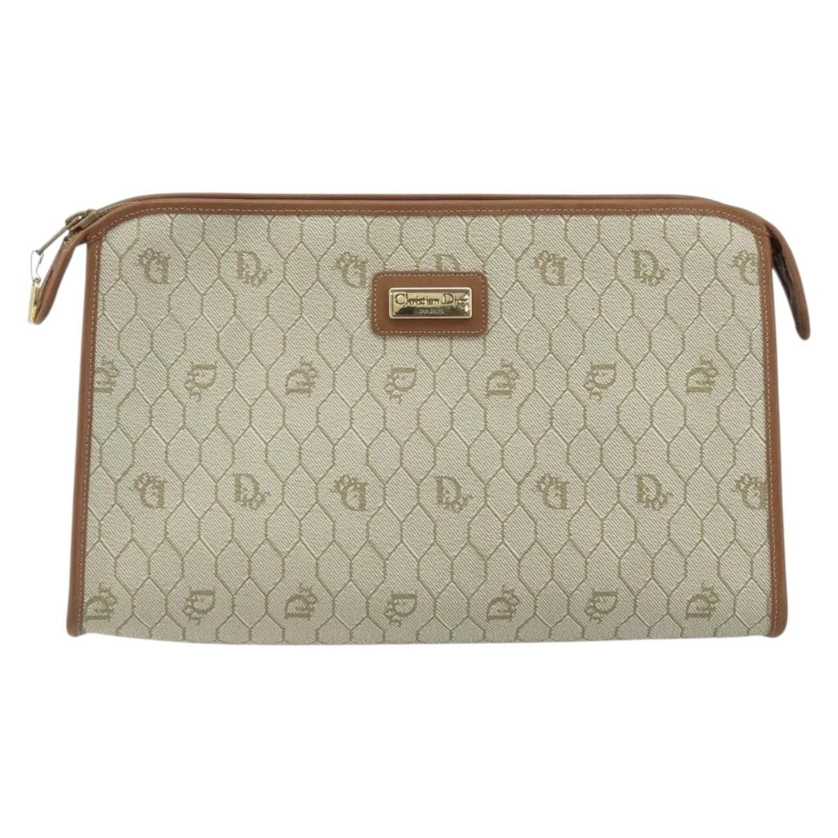 Dior Christian Dior Vintage Honeycomb Zip Canvas and Leather Size ONE SIZE - 1 Thumbnail