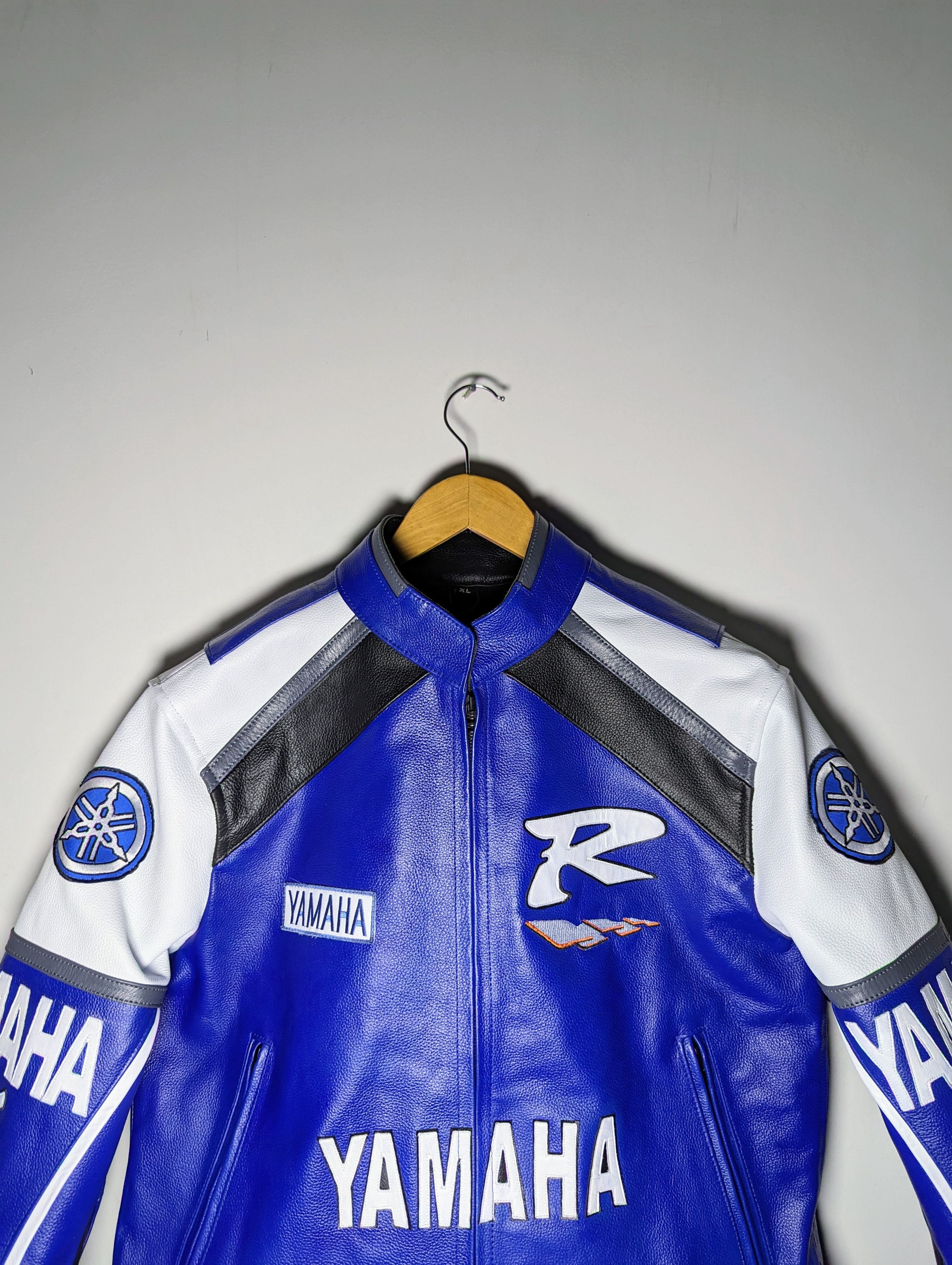 Yamaha 💥🏍️ VINTAGE 🏍️💥 YAMAHA LEATHER JACKET Motorcycle RACING Size US L / EU 52-54 / 3 - 5 Thumbnail