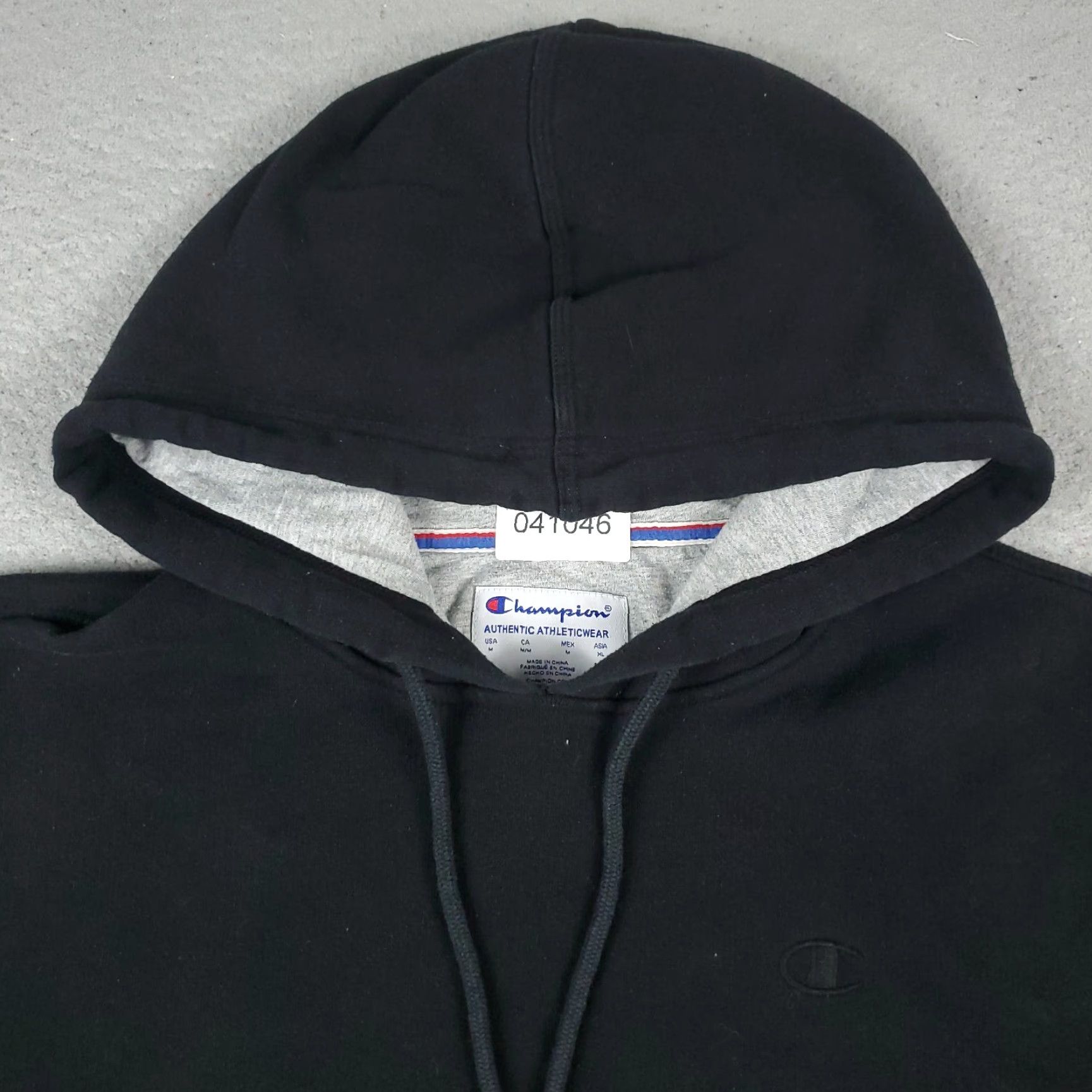Champion Vintage Champion Men's Medium Pullover Hoodie Sweater Black Casual Knit Logo Zipper Size US M / EU 48-50 / 2 - 2 Thumbnail