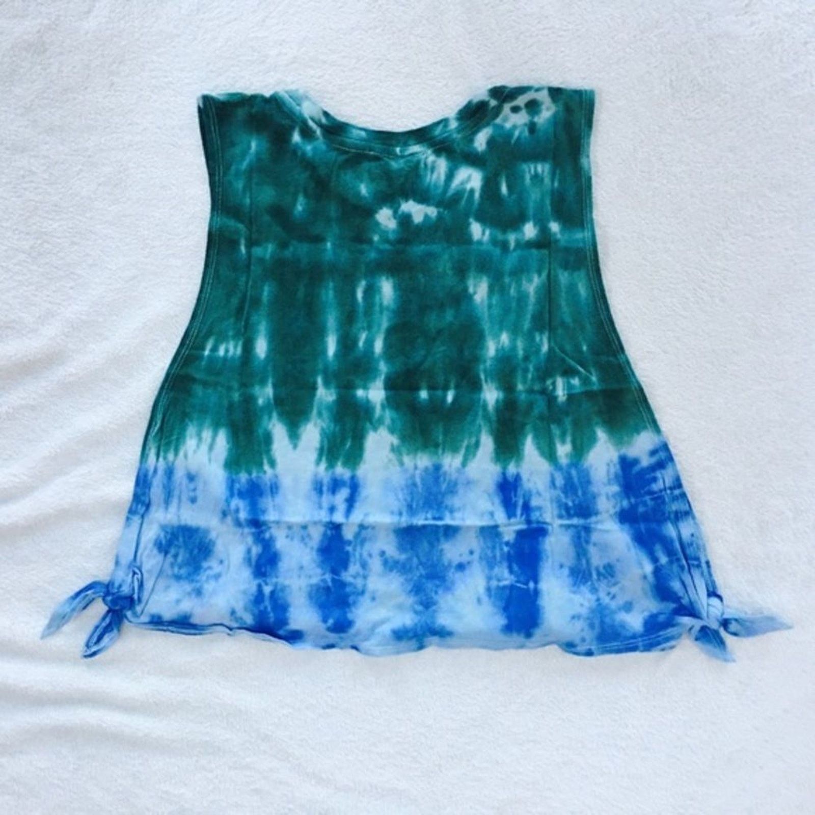 Forever 21 Forever 21 Green and Blue Tie-Dye Tank Top | Sz L Size L / US 10 / IT 46 - 4 Thumbnail