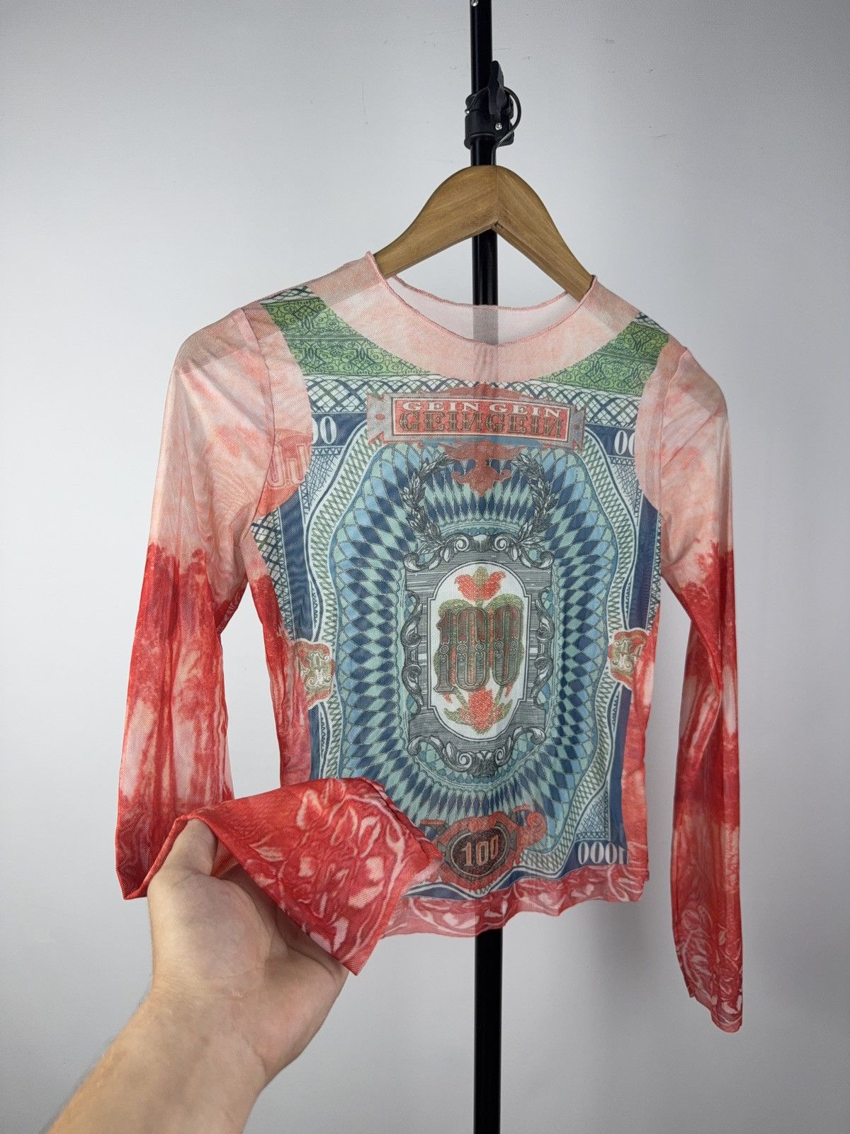 Vintage Sexy Darkness Avant Garde Tattoo Punk Emo Mesh Top Blouse Size S / US 4 / IT 40 - 3 Thumbnail