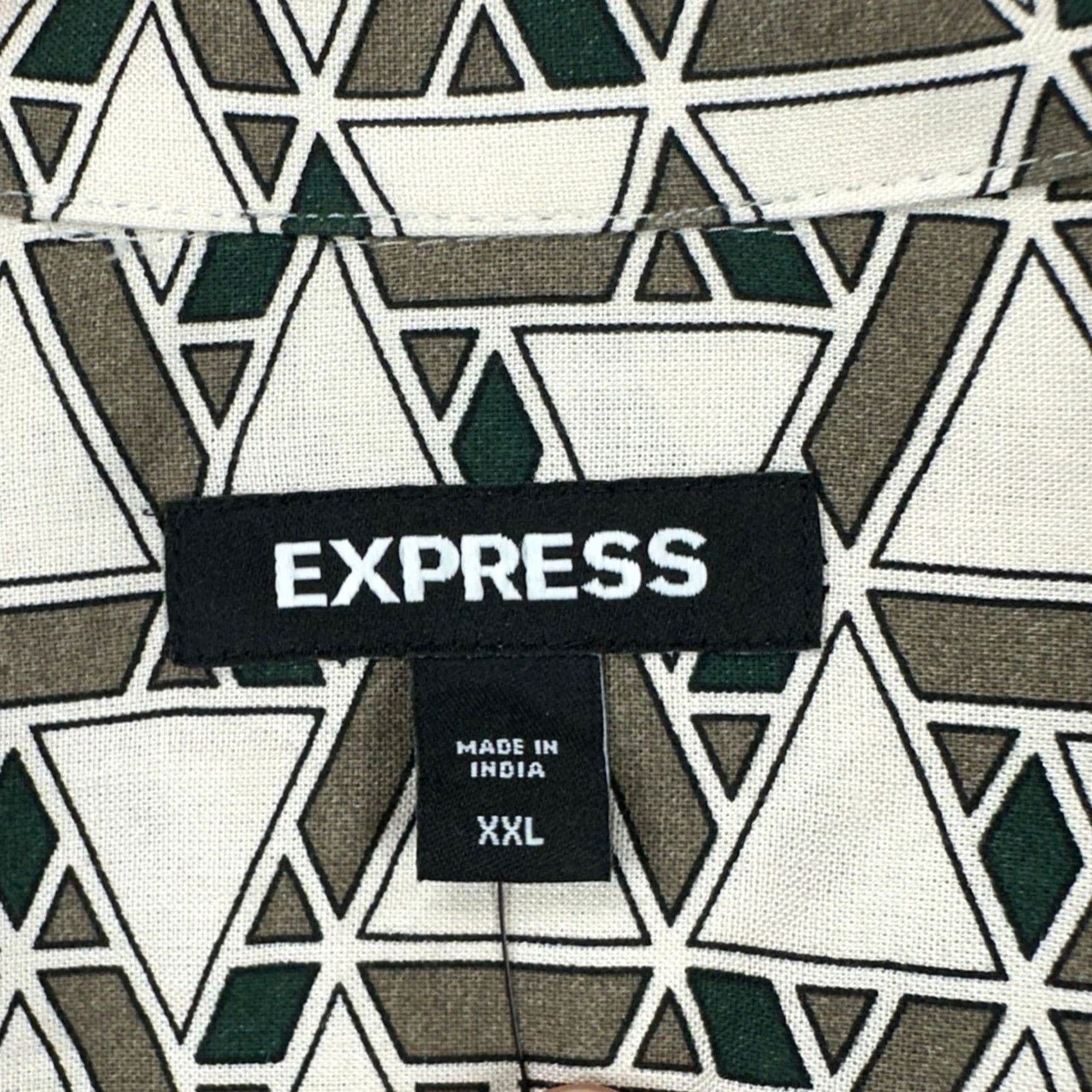 Express VINTAGE Express Mens Button Up Shirt 2XL Gray Geometric Print Short Sleeve Casual NEW Size US XXL / EU 58 / 5 - 4 Thumbnail