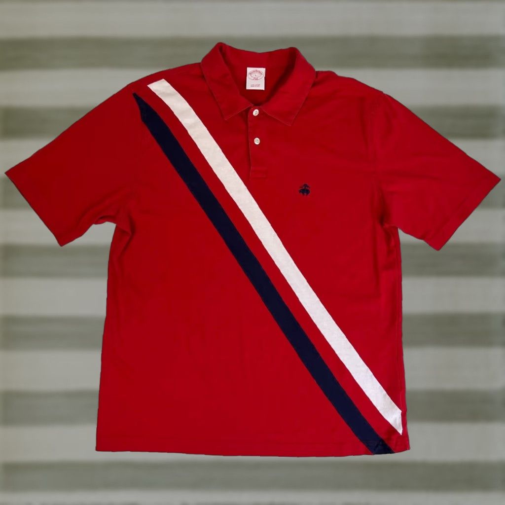 Brooks Brothers Brooks Brothers 346 Polo Shirt Diagonal Stripes Sz L Mens Polo Shirt Red 100% Cotton Classic Preppy 346 Men’s Polo Shirt L Red Mens Size US L / EU 52-54 / 3 - 1 Thumbnail