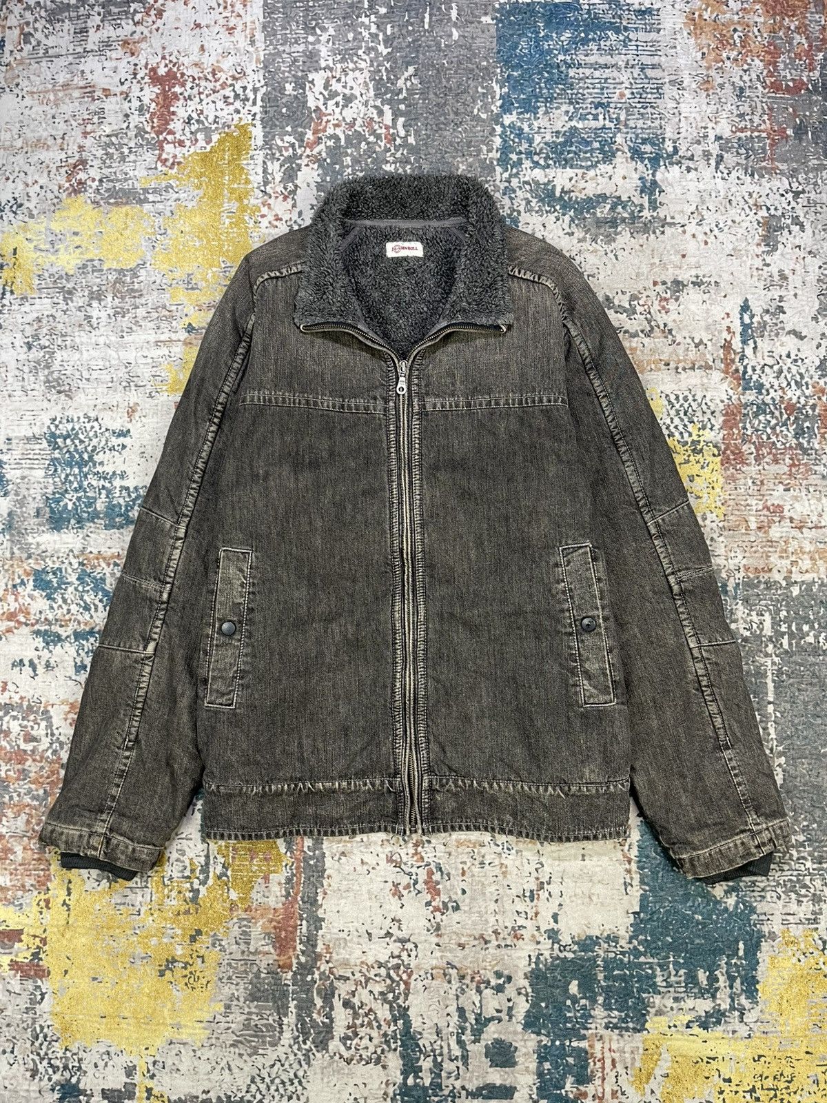 Johnbull Vtg Johnbull Sherpa Lined Zip-Up Trucker Jacket Size US L / EU 52-54 / 3 - 5 Thumbnail