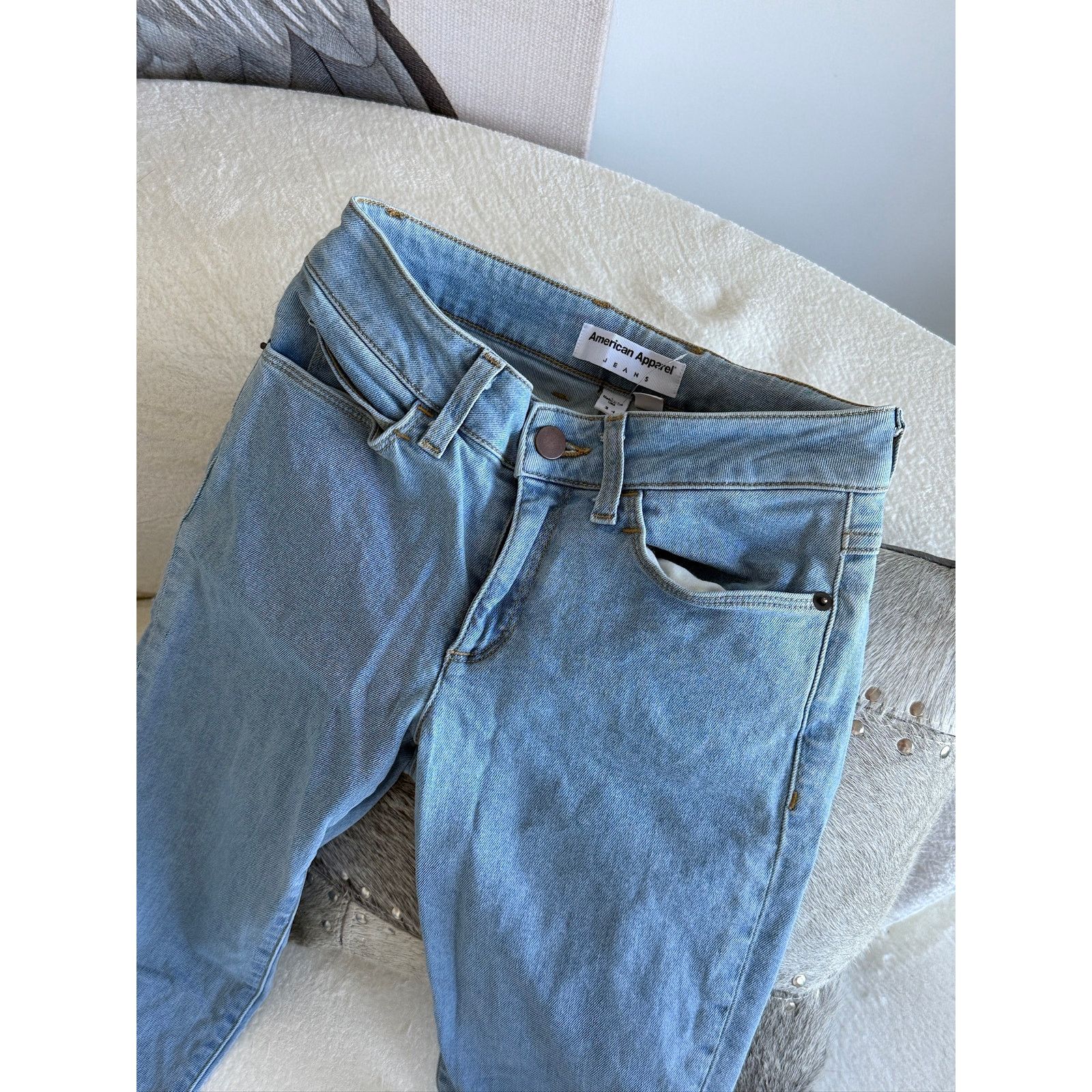 American Apparel American Apparel Skinny Denim Blue Jeans 24 Size 24" / US 00 / IT 34 - 2 Thumbnail