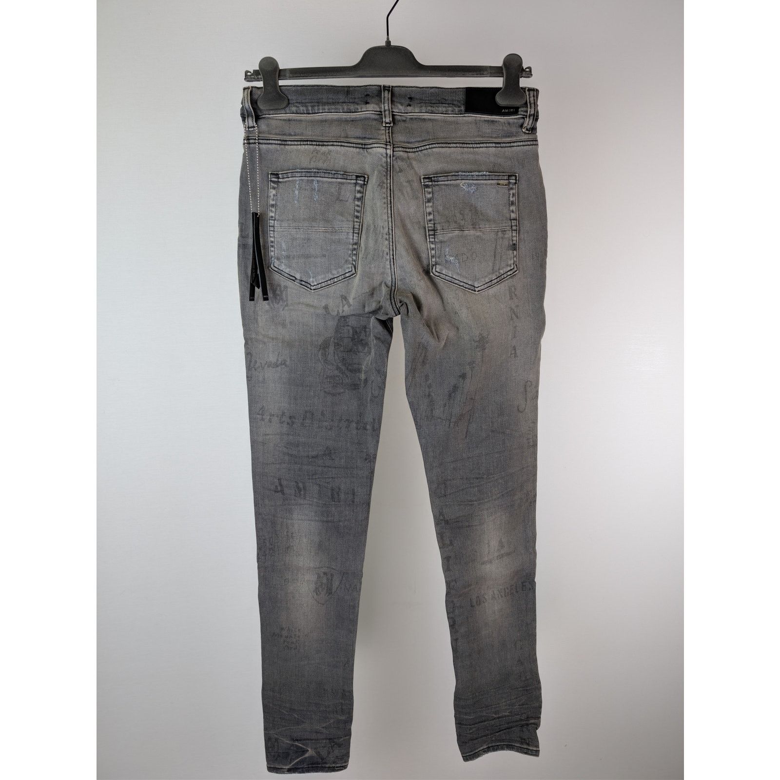 Amiri o1rshd1 Q:3 / Military Stencil Jean Denim Jeans in Grey 33 Size US 33 - 15 Thumbnail