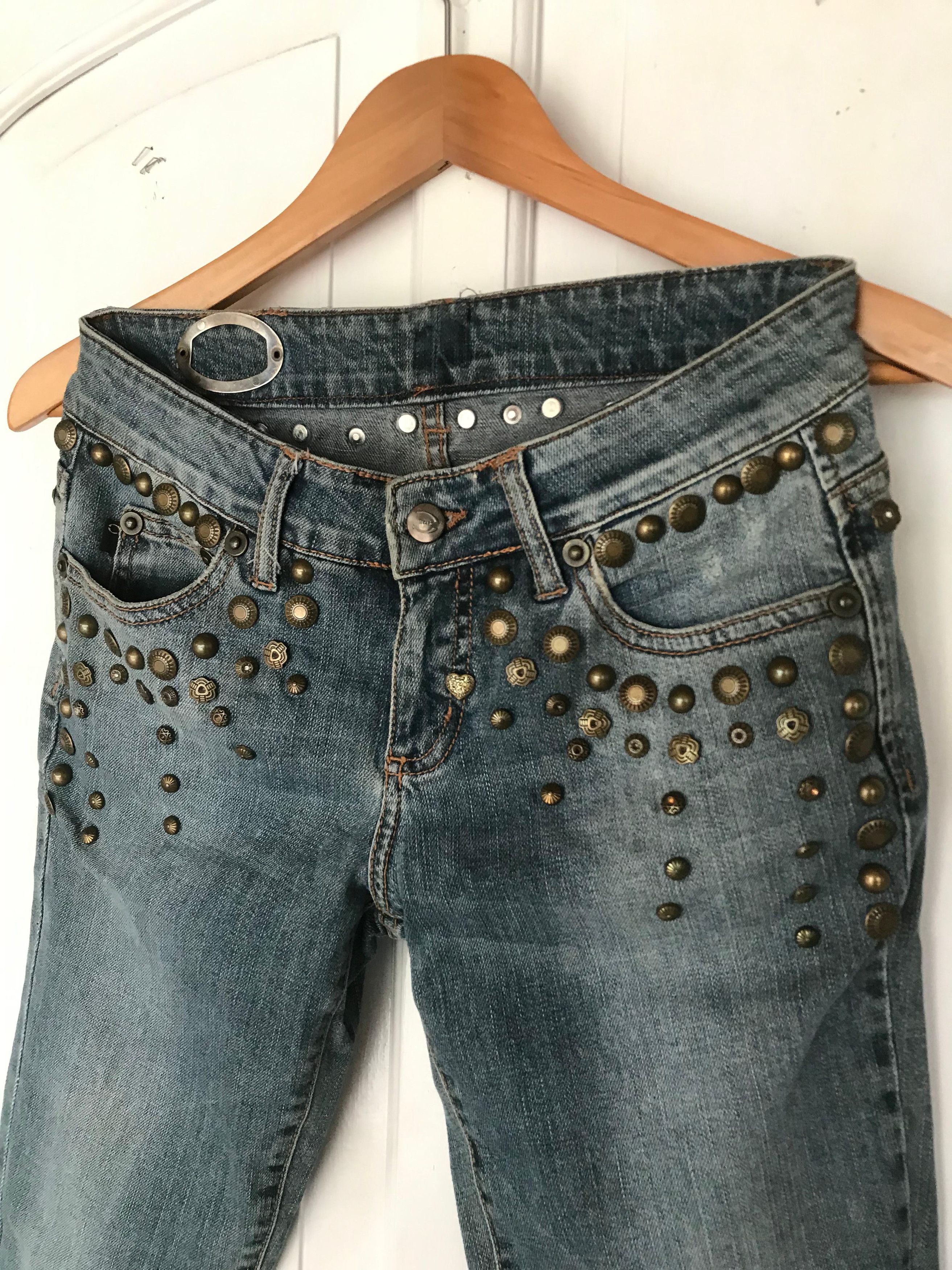 Roberto Cavalli Roberto Cavalli Studded Denim Pants Size US 29 - 2 Thumbnail